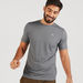 Textured Crew Neck T-shirt with Short Sleeves-T Shirts & Vests-thumbnail-0