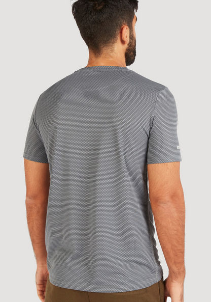 Textured Crew Neck T-shirt with Short Sleeves-T Shirts & Vests-image-3