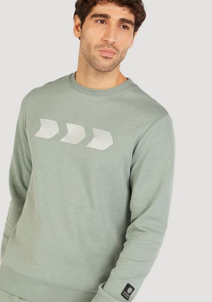 Printed Crew Neck Sweatshirt with Long Sleeves-Sweatshirts-image-4