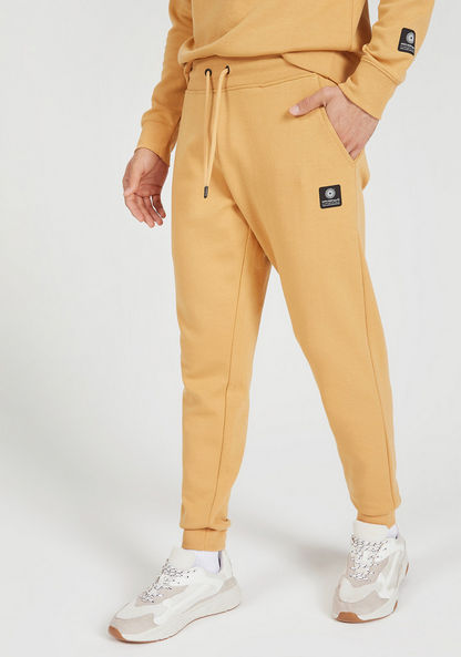 Expo 2020 Solid Joggers with Pockets and Elasticated Waistband-Bottoms-image-0