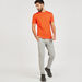 Textured Crew Neck T-shirt with Short Sleeves-T Shirts & Vests-thumbnailMobile-1