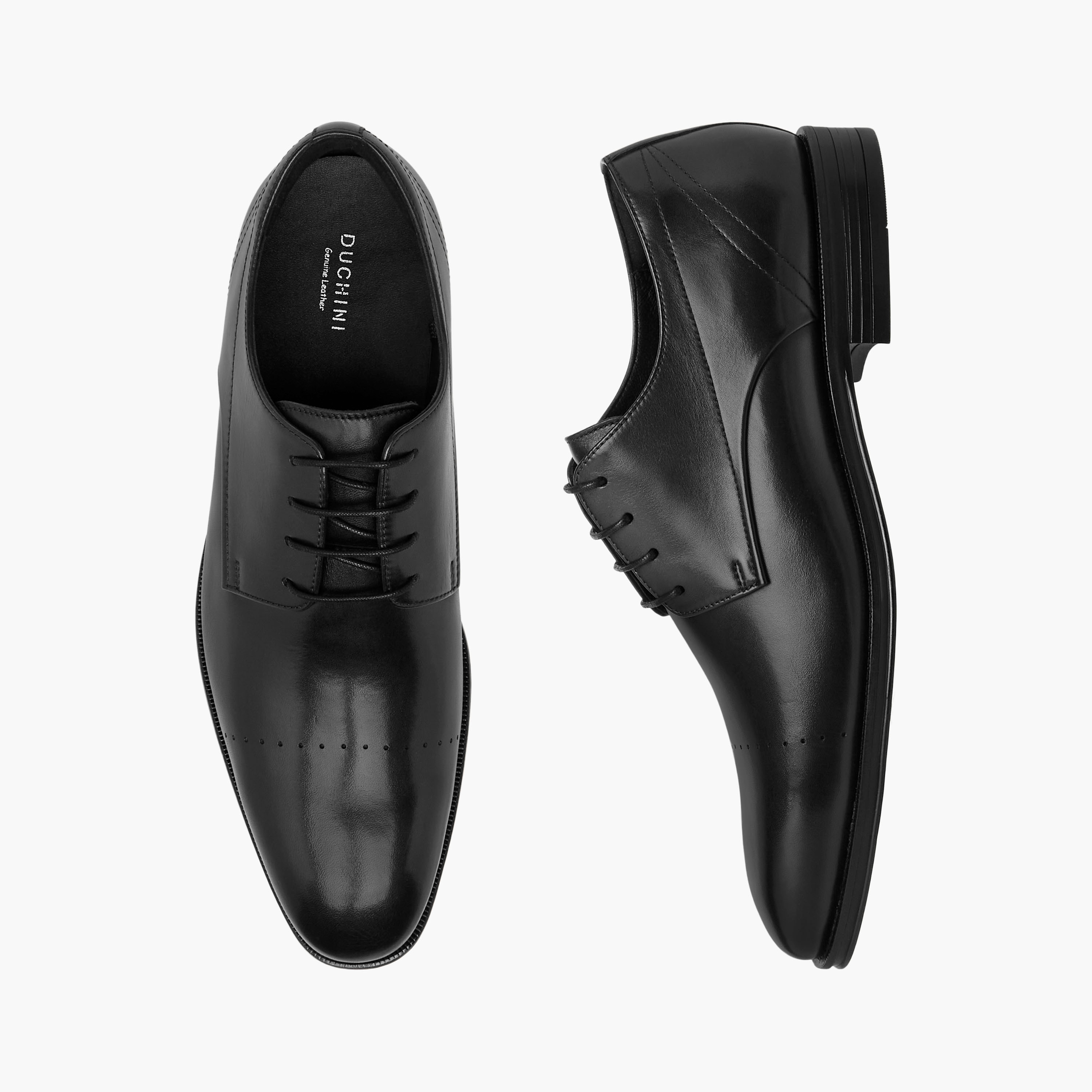 Duchini Men's Leather Solid Lace-Up Derby Shoes-men-shoes-formalshoes-image-1
