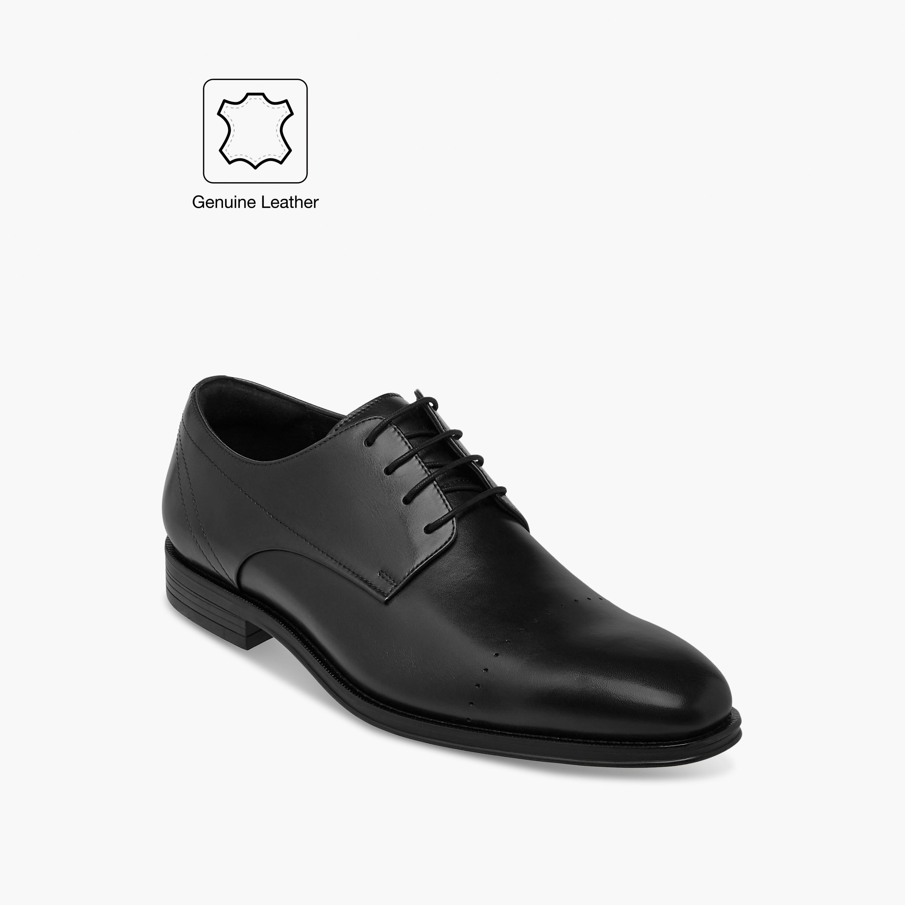 Duchini Men's Leather Solid Lace-Up Derby Shoes-men-shoes-formalshoes-image-3