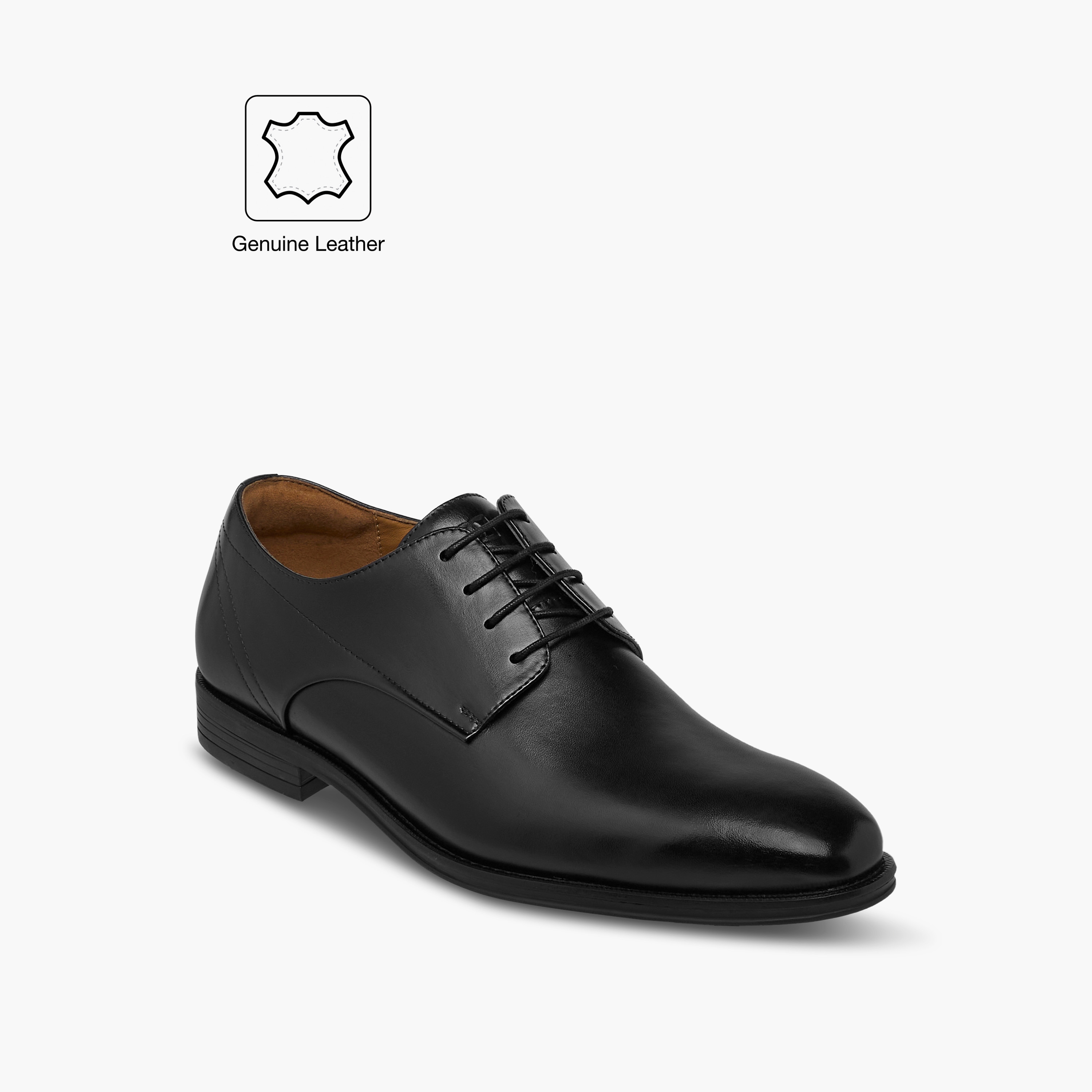 Duchini Men Genuine Leather Lace-Up Derby Shoes-men-shoes-formalshoes-image-2