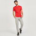 Textured Crew Neck T-shirt with Short Sleeves-T Shirts & Vests-thumbnailMobile-1
