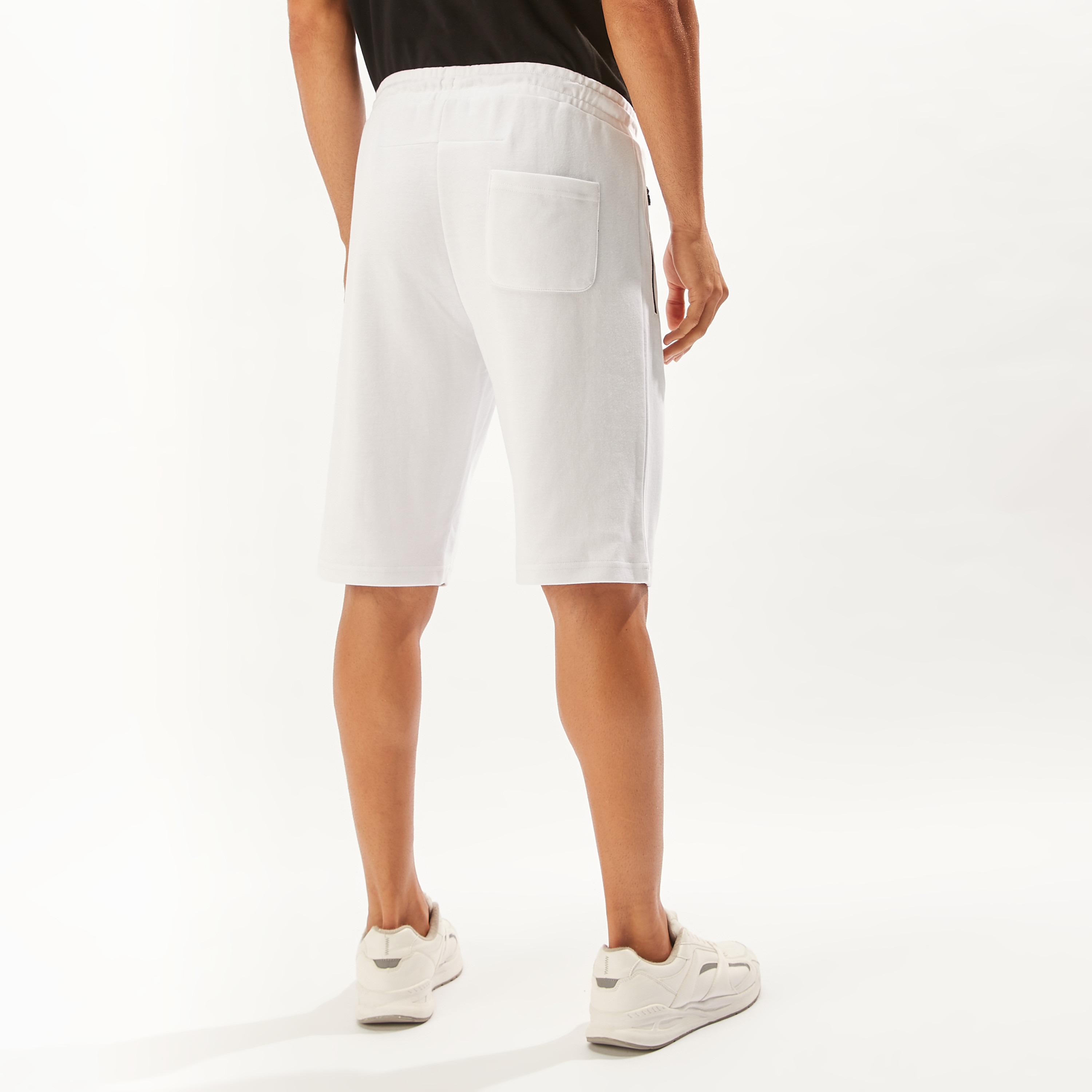 Solid Shorts with Drawstring Closure and Zipped Pockets-sports-men-clothing-bottoms-image-4