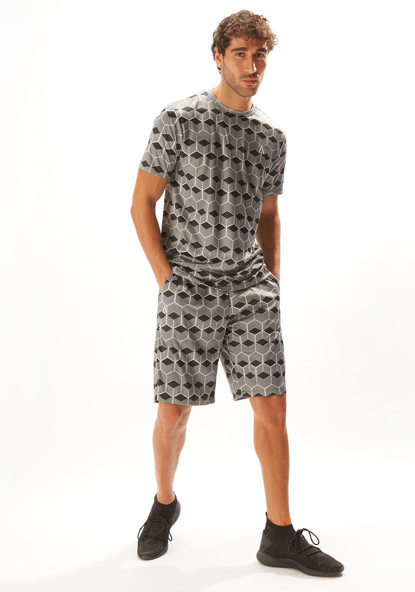 Buy Men's All Over Print Shorts with Drawstring Closure and Pockets ...