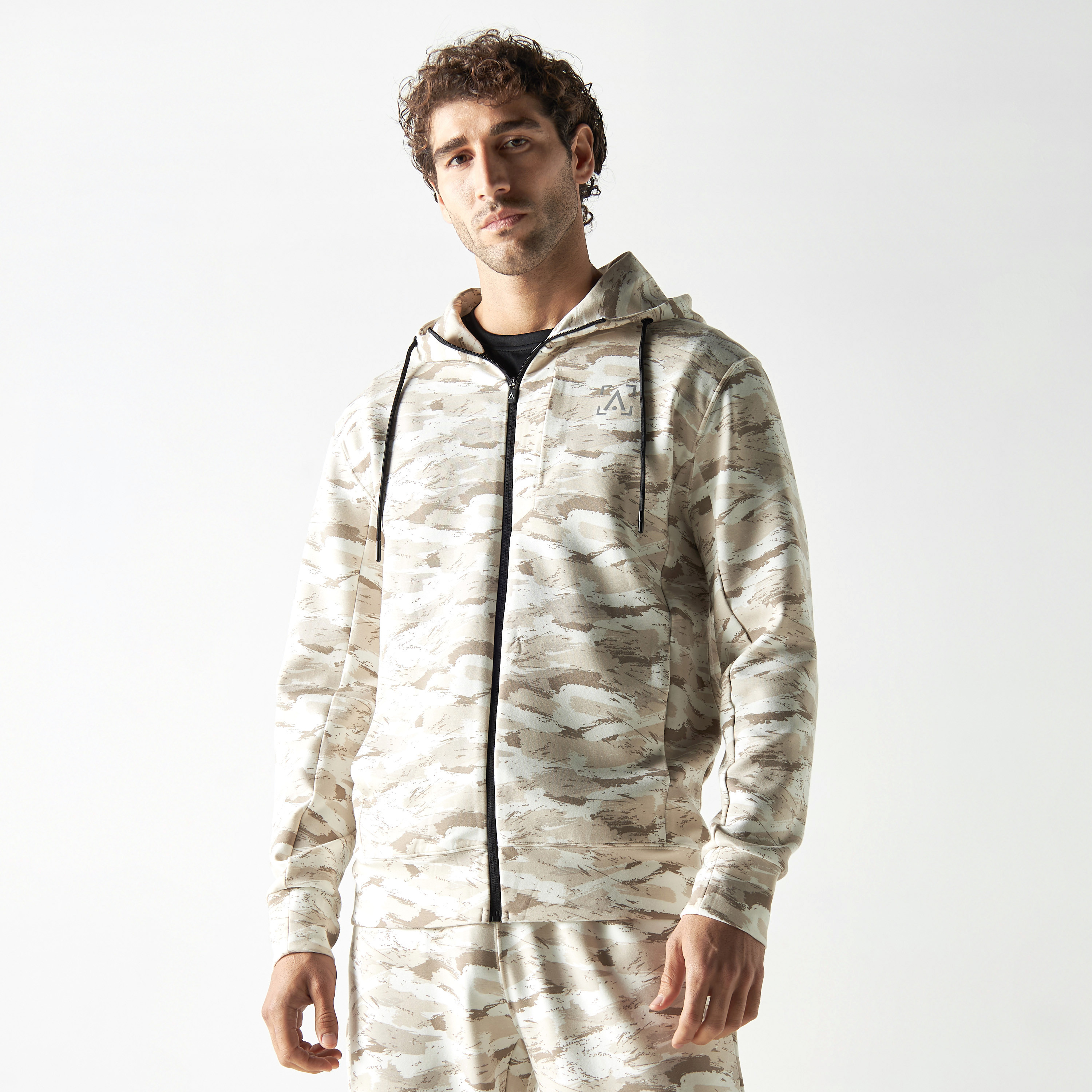 Buy Zip Through Hoodie with Long Sleeves and Pockets Splash Kuwait