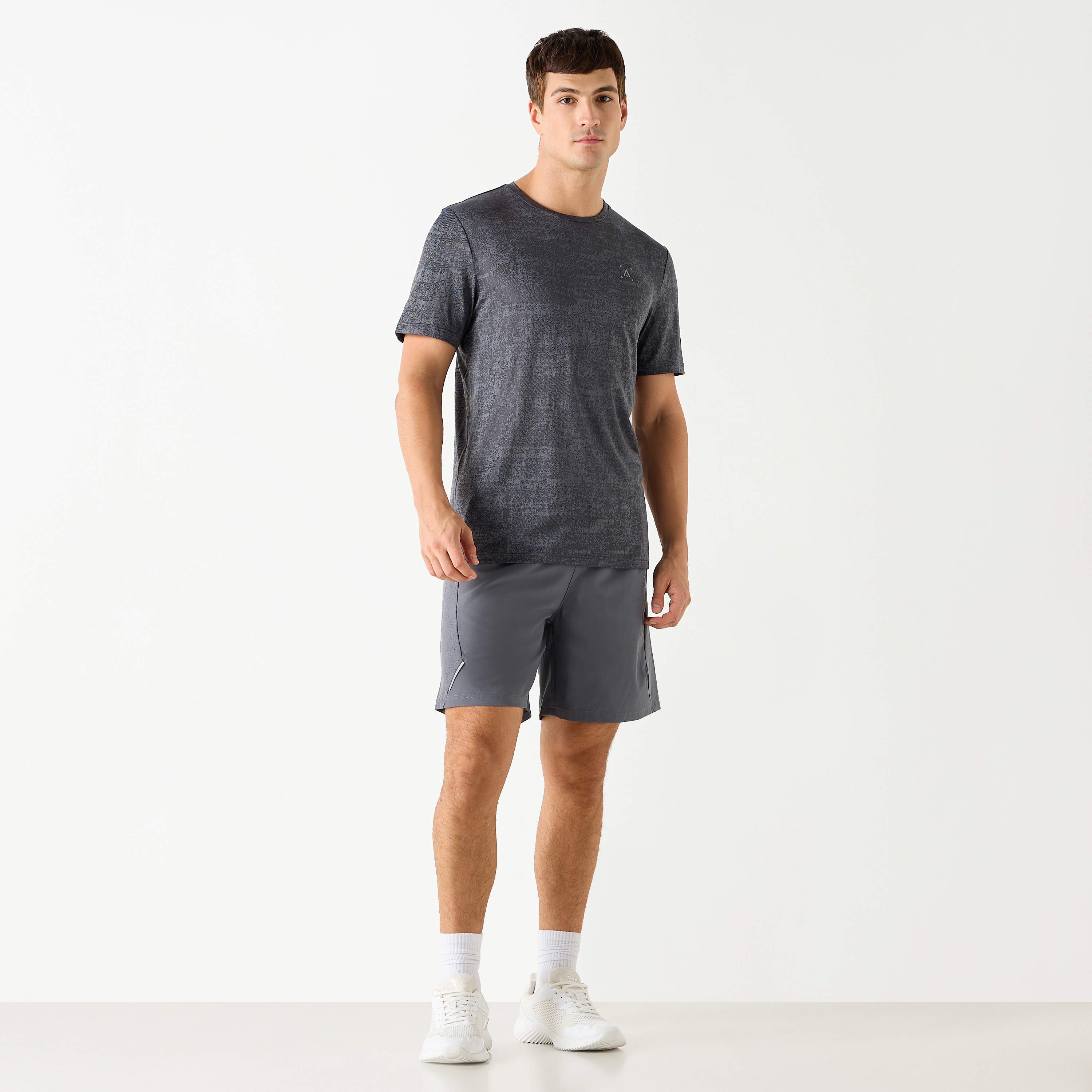 Textured Crew Neck T-shirt with Short Sleeves-men-clothing-tshirtsandpolos-tshirts-image-2