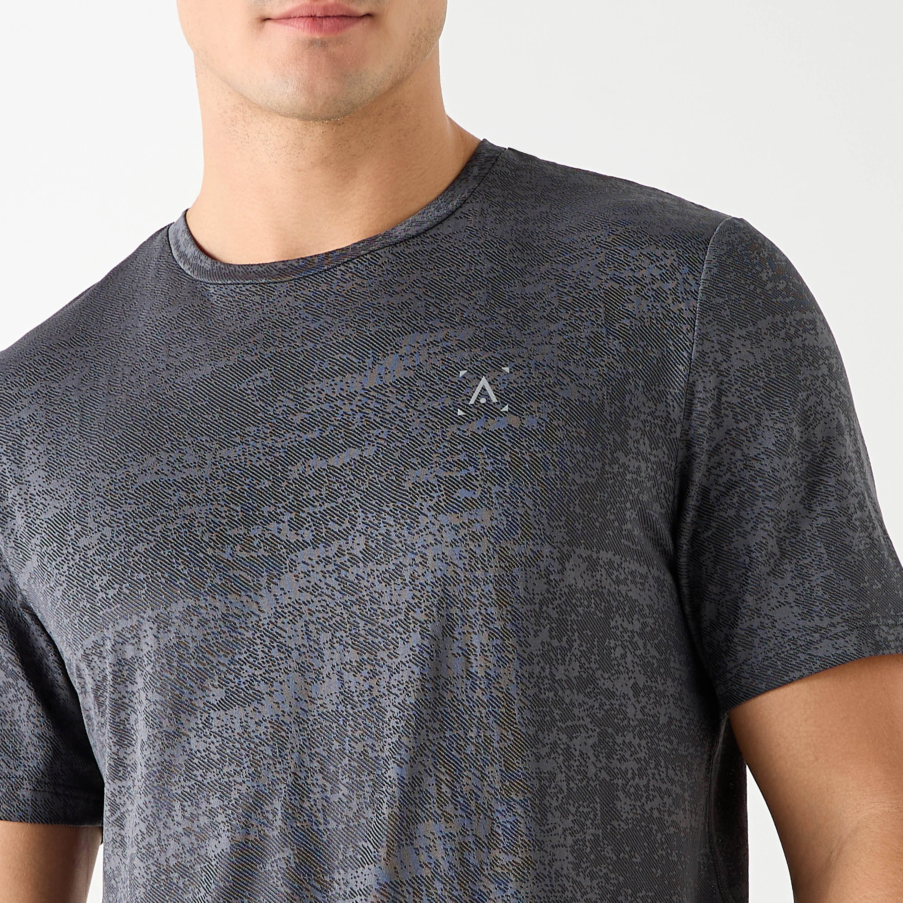 Textured Crew Neck T-shirt with Short Sleeves-men-clothing-tshirtsandpolos-tshirts-image-4