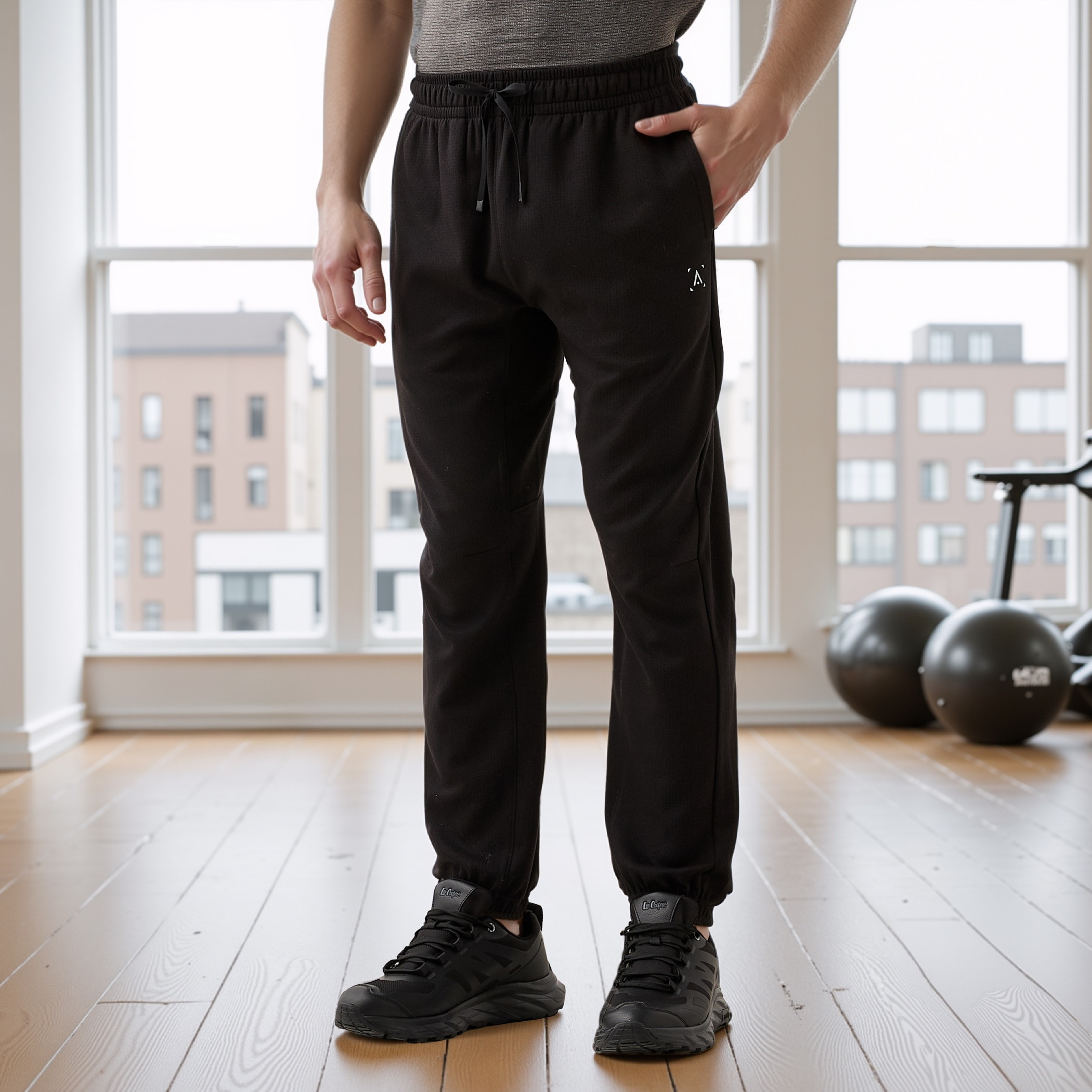 بنطلون رياضي بقصة عادية مع رباط إغلاق-men-clothing-sportswearandactivewear-tracksuits-image-1