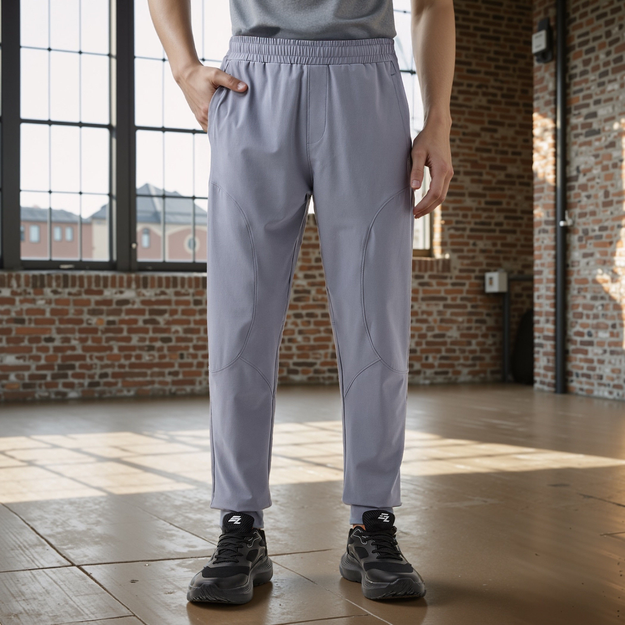 بنطلون رياضي بقصة عادية وخصر مطاطي-men-clothing-sportswearandactivewear-bottoms-joggers-image-7