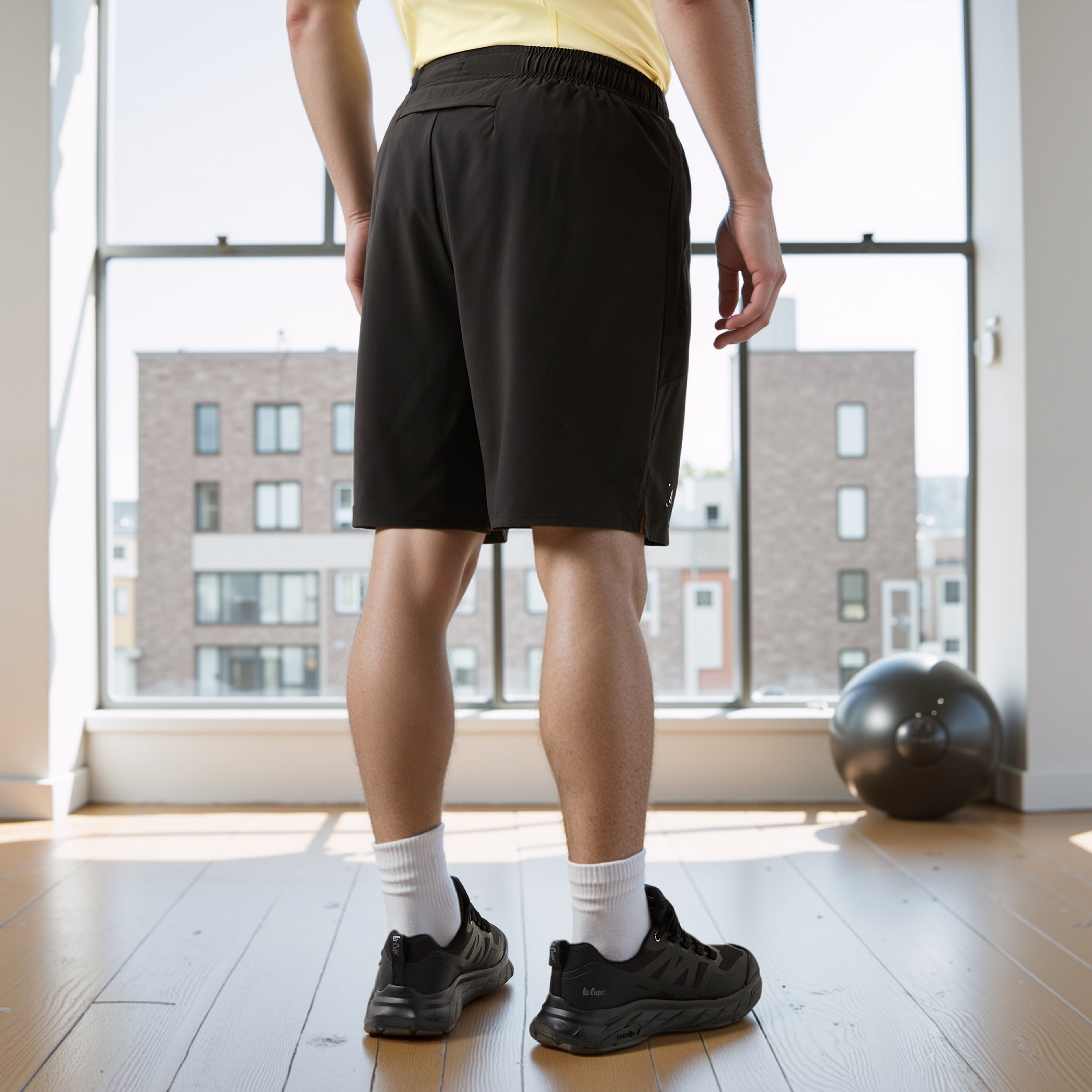 Regular Fit Shorts with Elasticated Waistband-sports-men-clothing-bottoms-image-3
