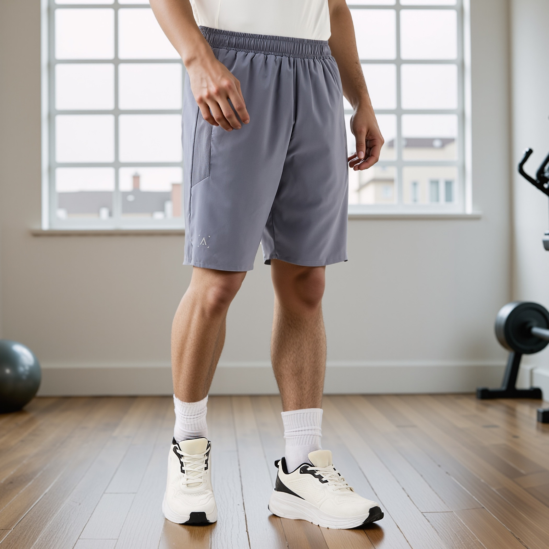 Regular Fit Shorts with Elasticated Waistband-sports-men-clothing-bottoms-image-13