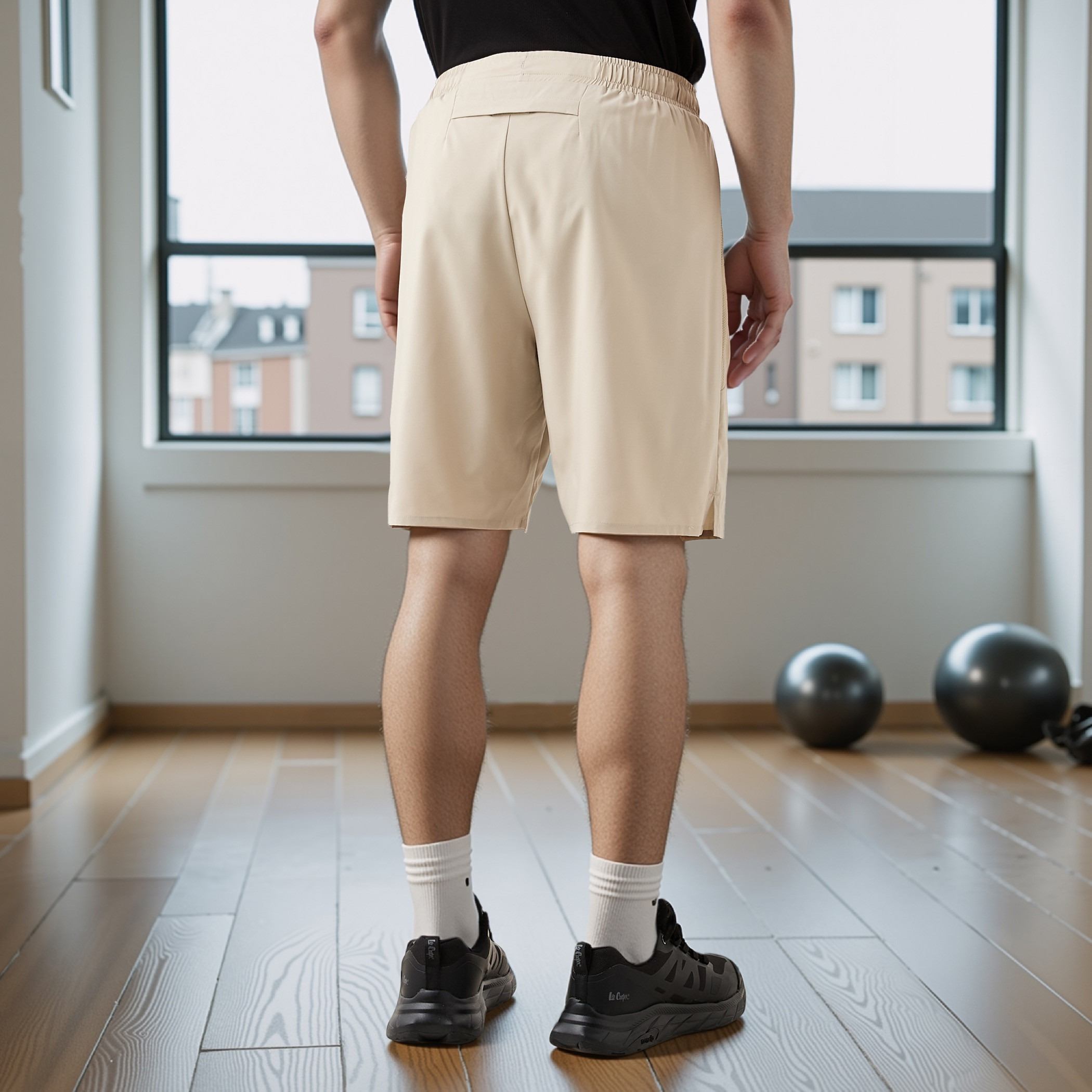 Regular Fit Shorts with Elasticated Waistband-men-clothing-bottoms-shorts-image-3