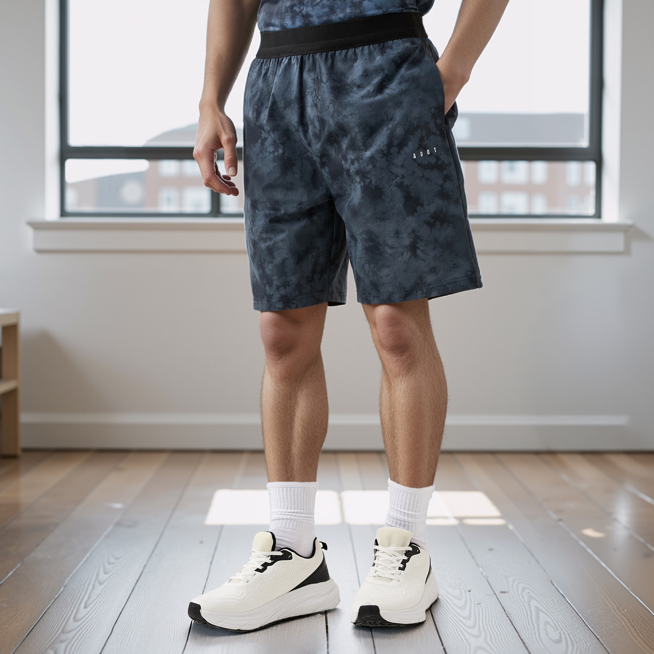 All-Over Print Shorts with Elasticated Waistband-men-clothing-bottoms-shorts-image-1