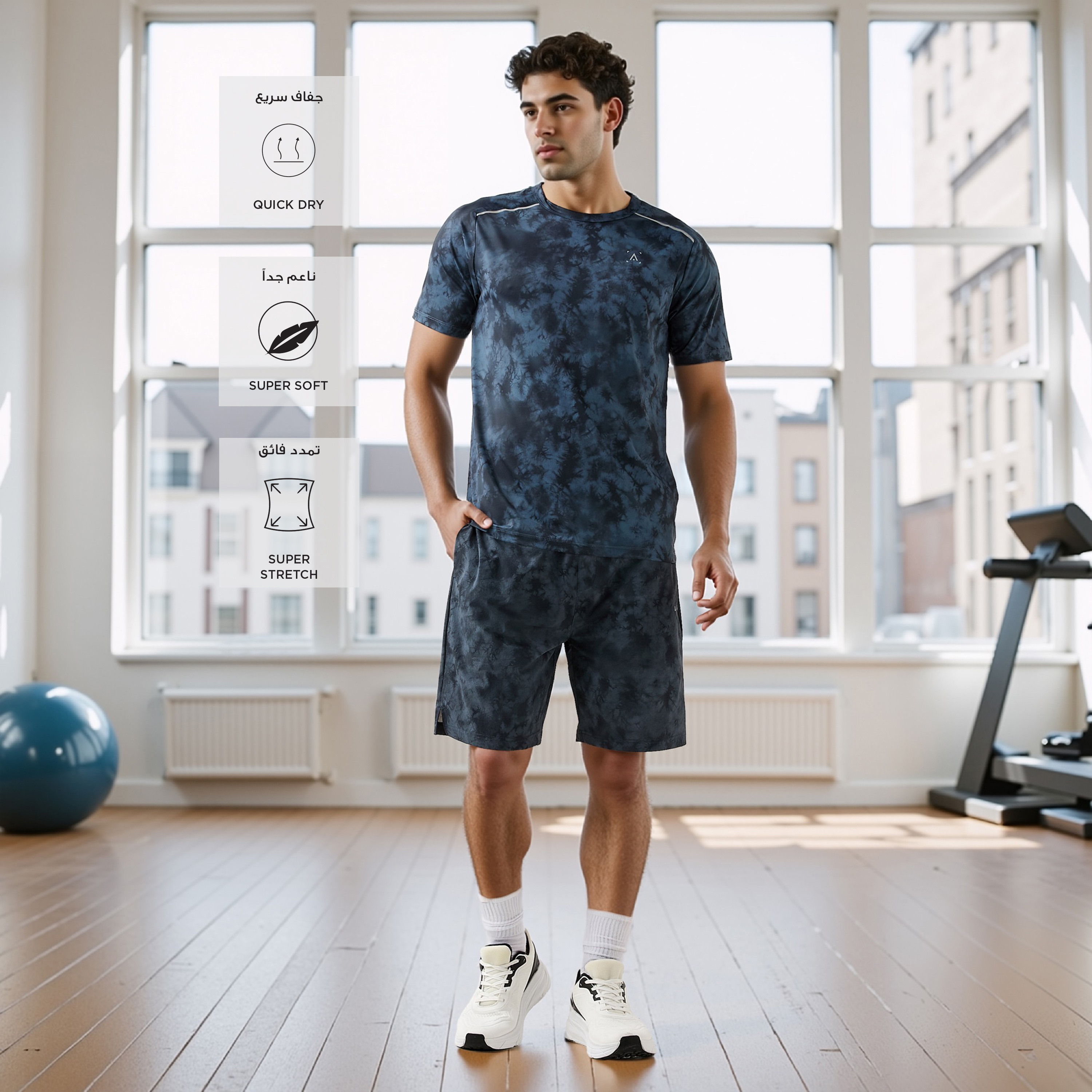 All-Over Print Shorts with Elasticated Waistband-men-clothing-bottoms-shorts-image-2