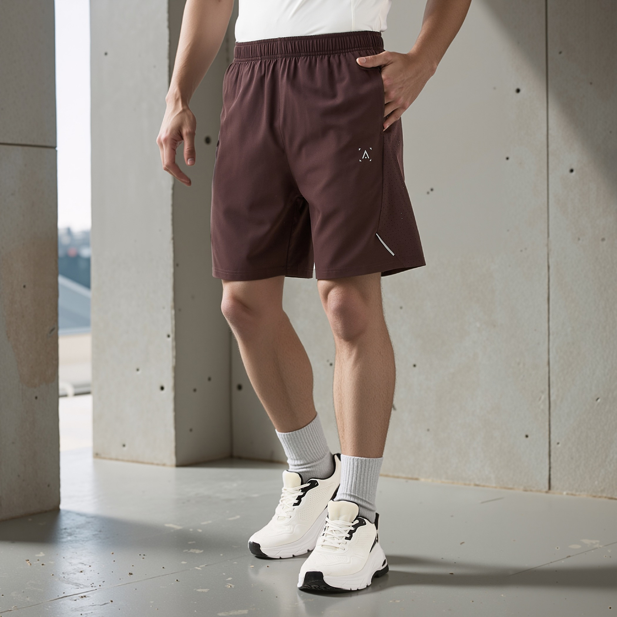 Regular Fit Shorts with Elasticated Waistband-men-clothing-bottoms-shorts-image-1