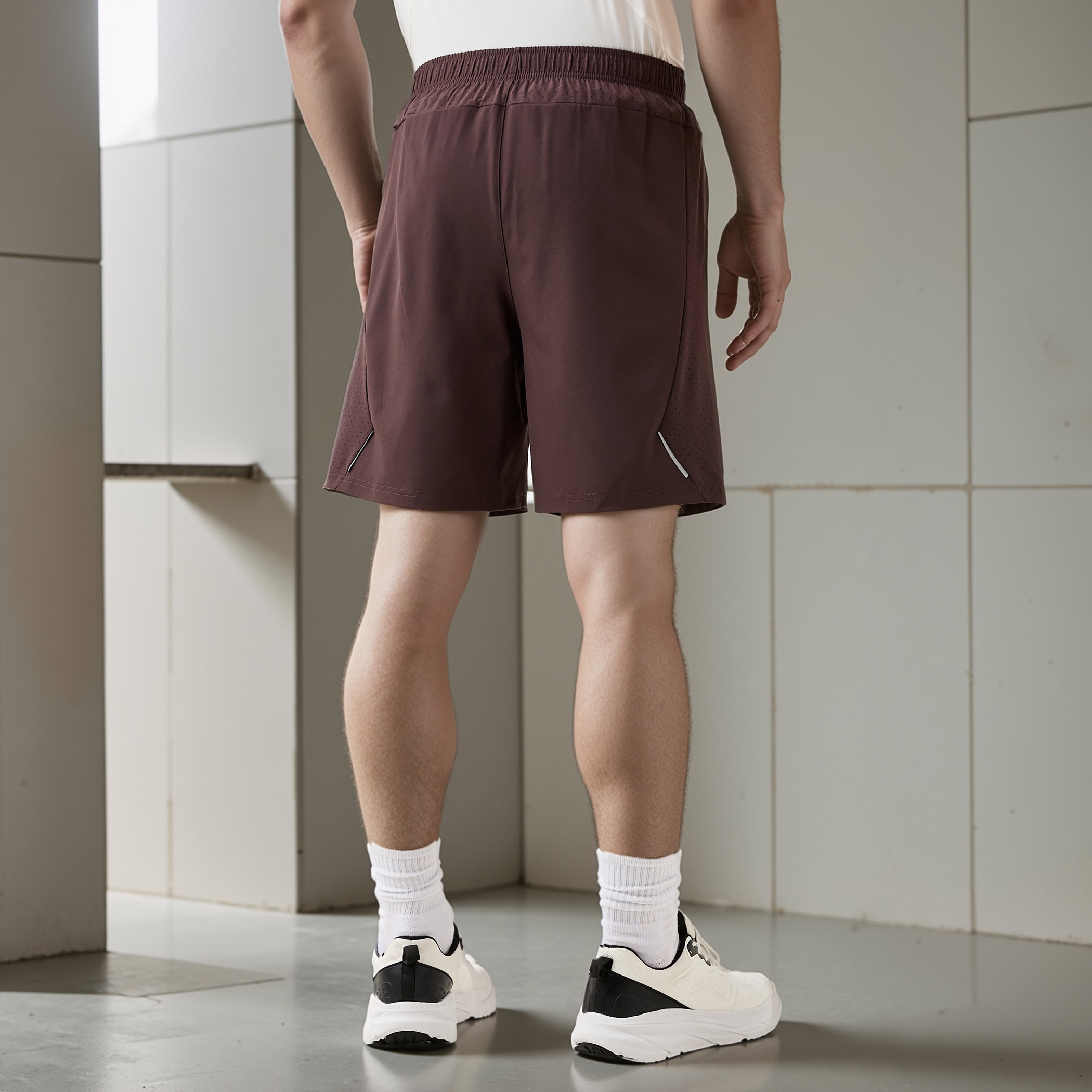 Regular Fit Shorts with Elasticated Waistband-men-clothing-bottoms-shorts-image-3