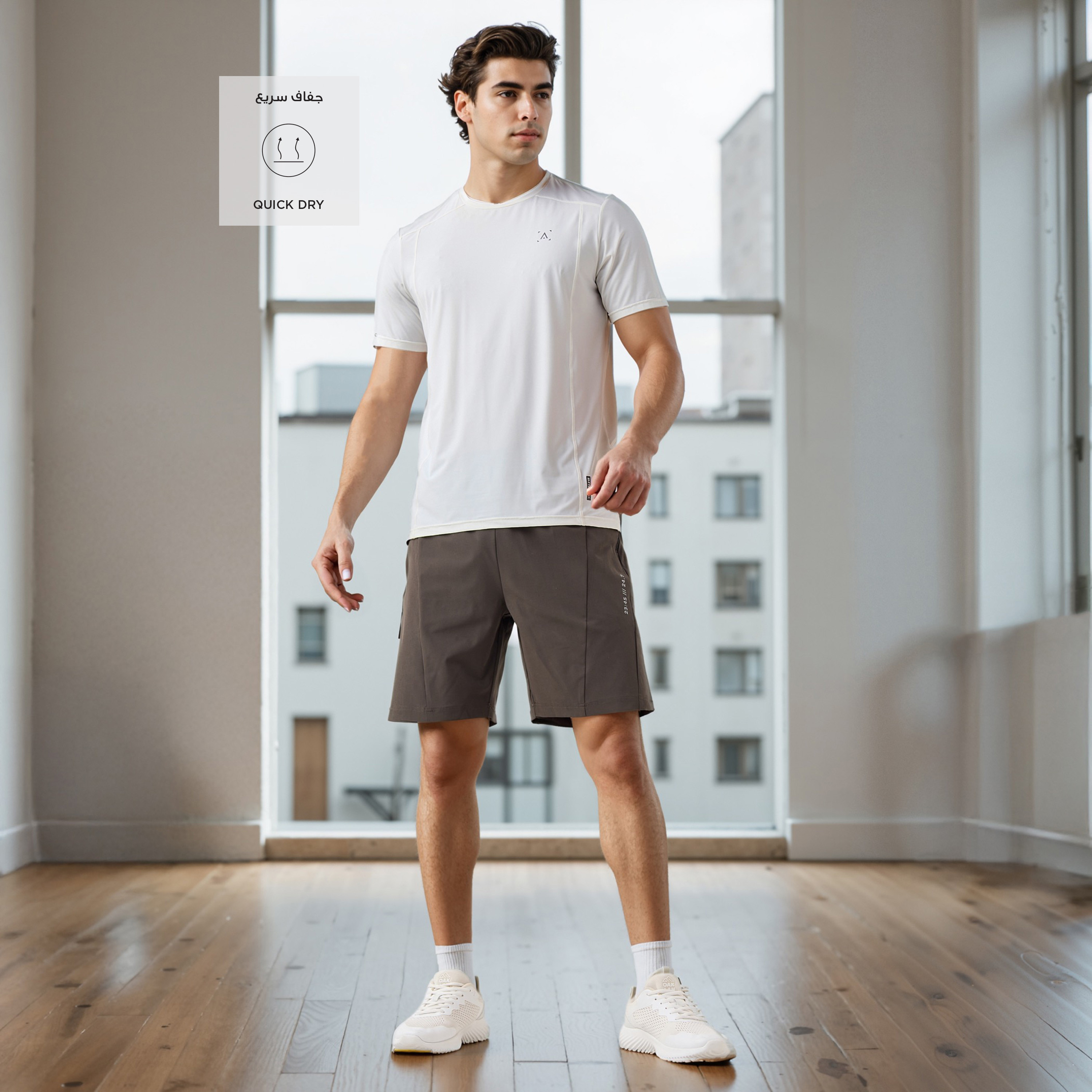 Panelled Shorts with Elasticated Waist-men-clothing-bottoms-shorts-image-2