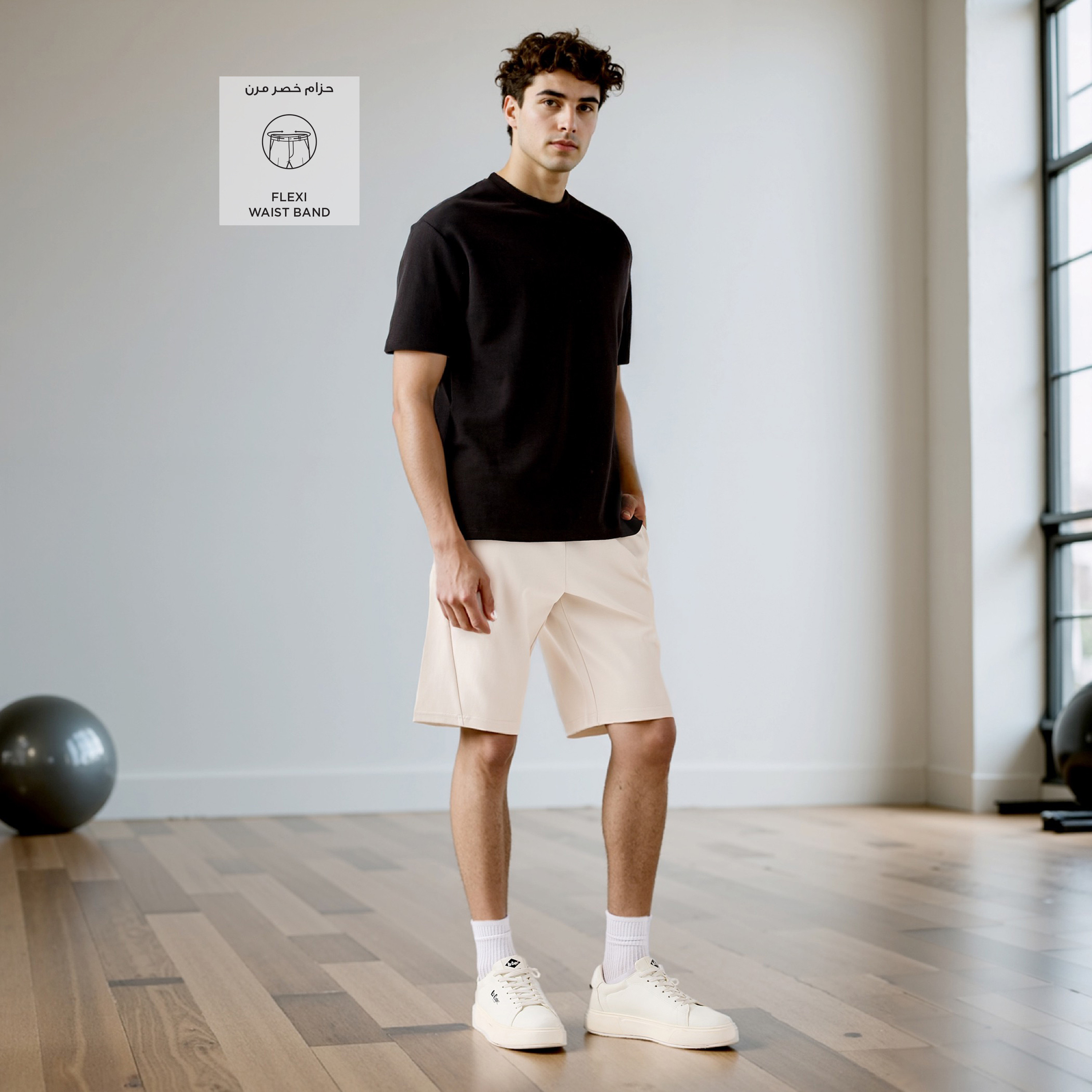 Regular Fit Shorts with Drawstring Closure-men-clothing-bottoms-shorts-image-2