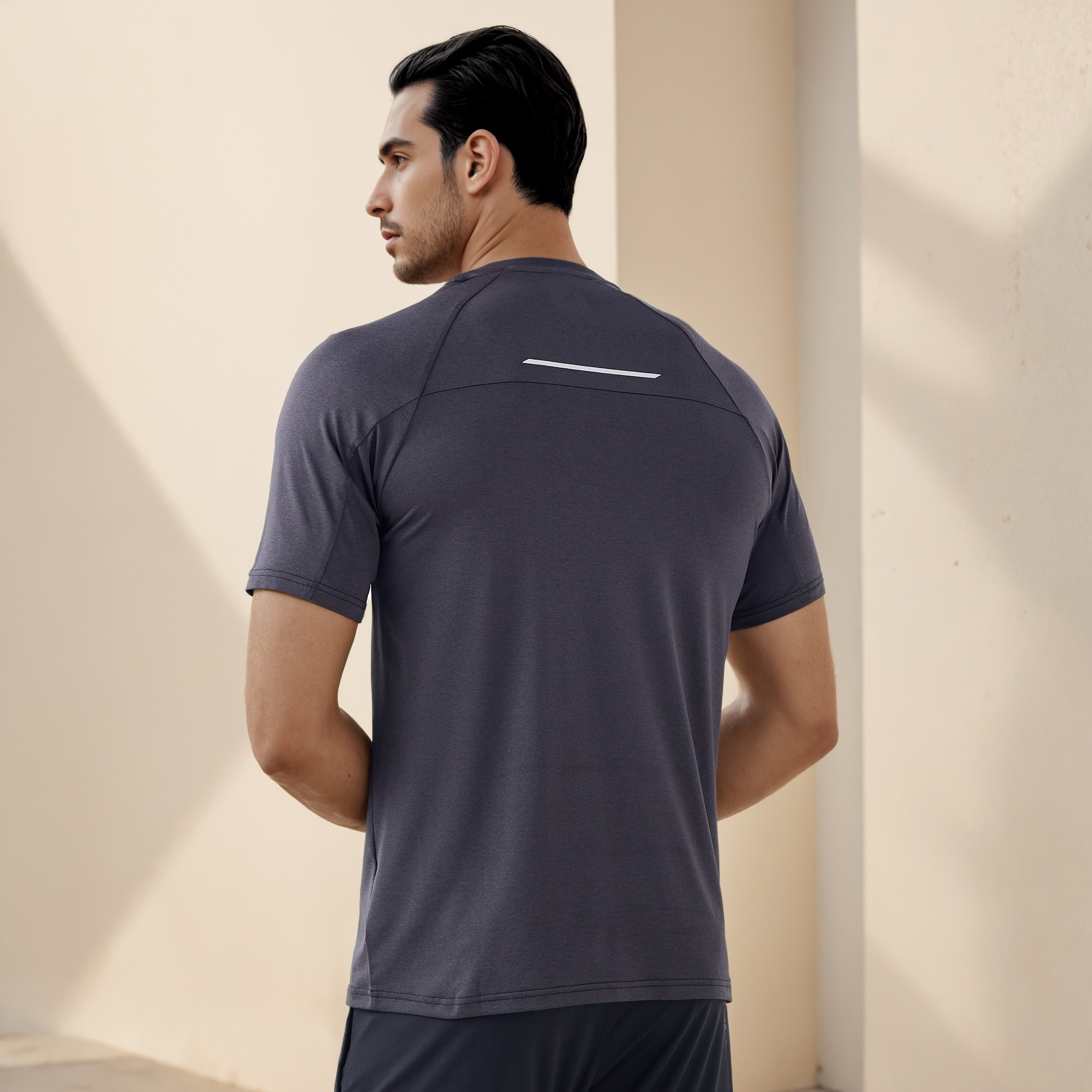 Panelled T-shirt with Raglan Sleeves-men-clothing-sportswearandactivewear-tshirtsandpolos-image-3