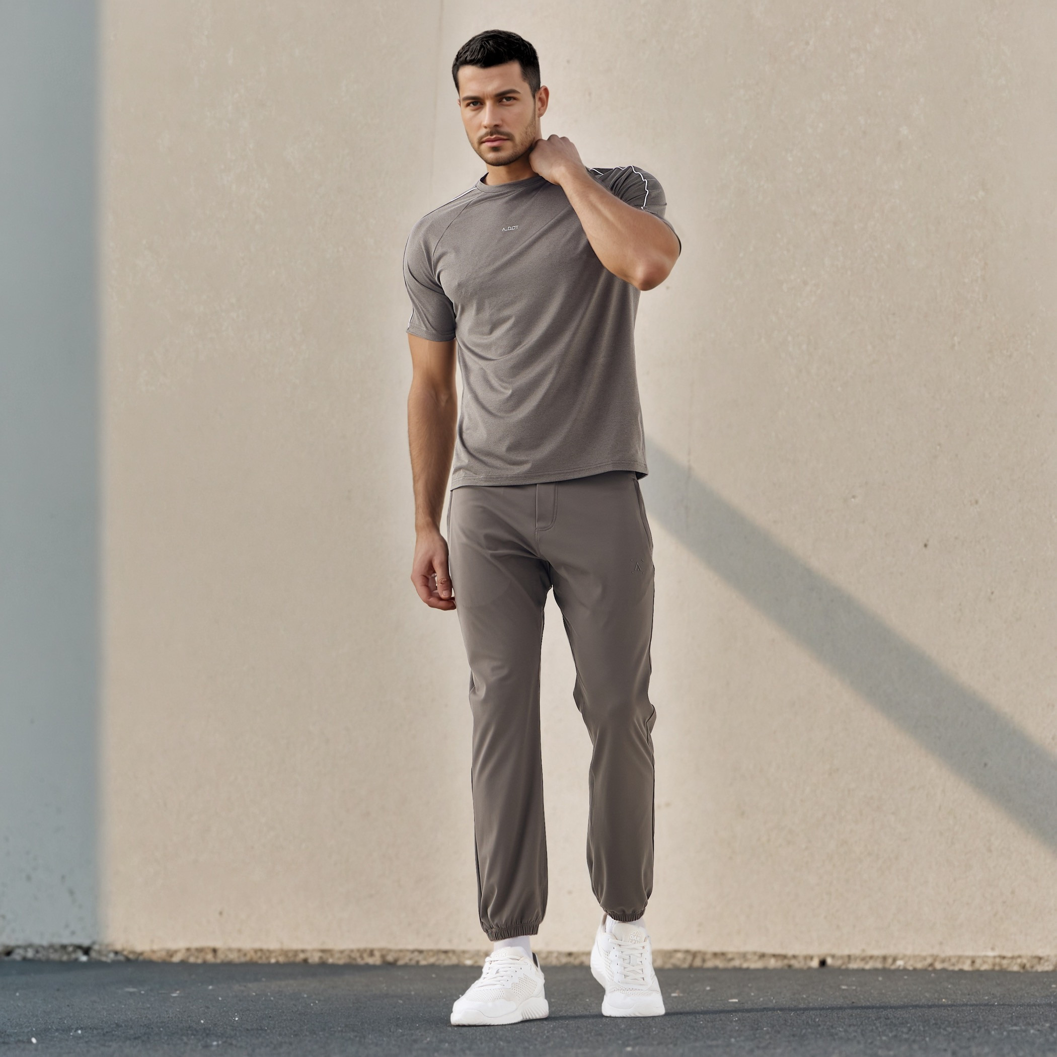 Panelled T-shirt with Raglan Sleeves-men-clothing-sportswearandactivewear-tshirtsandpolos-image-1