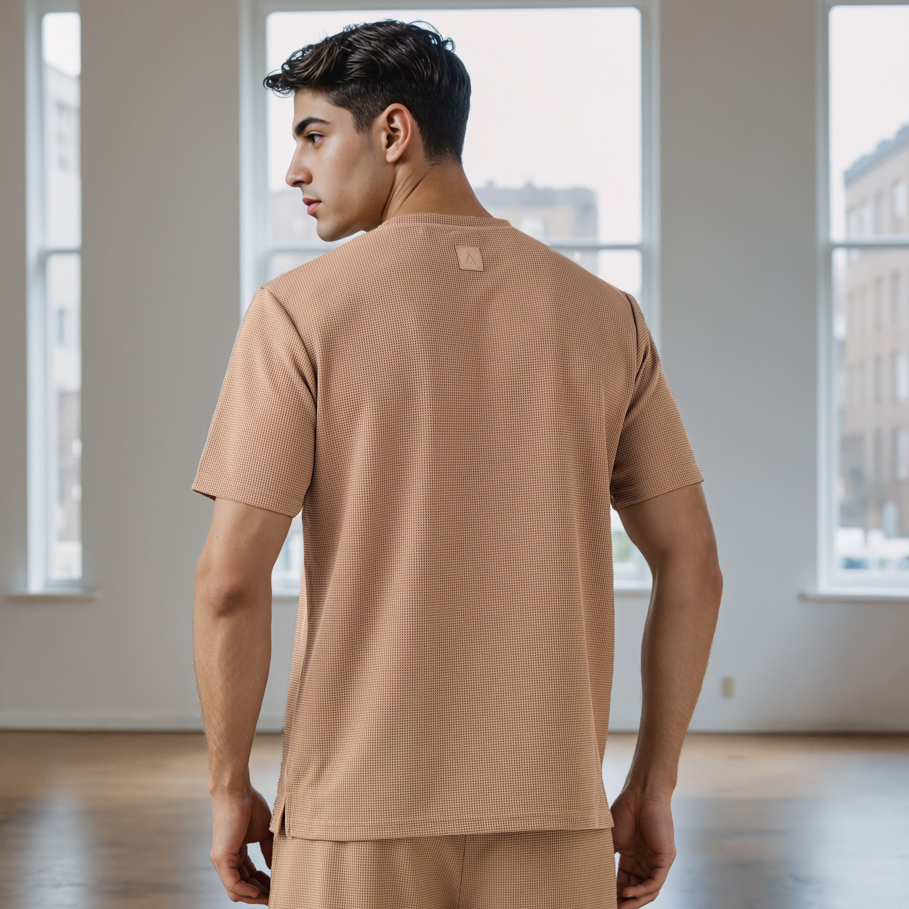 تيشيرت بنمط وافل بارز الملمس-men-clothing-sportswearandactivewear-tshirtsandpolos-image-3