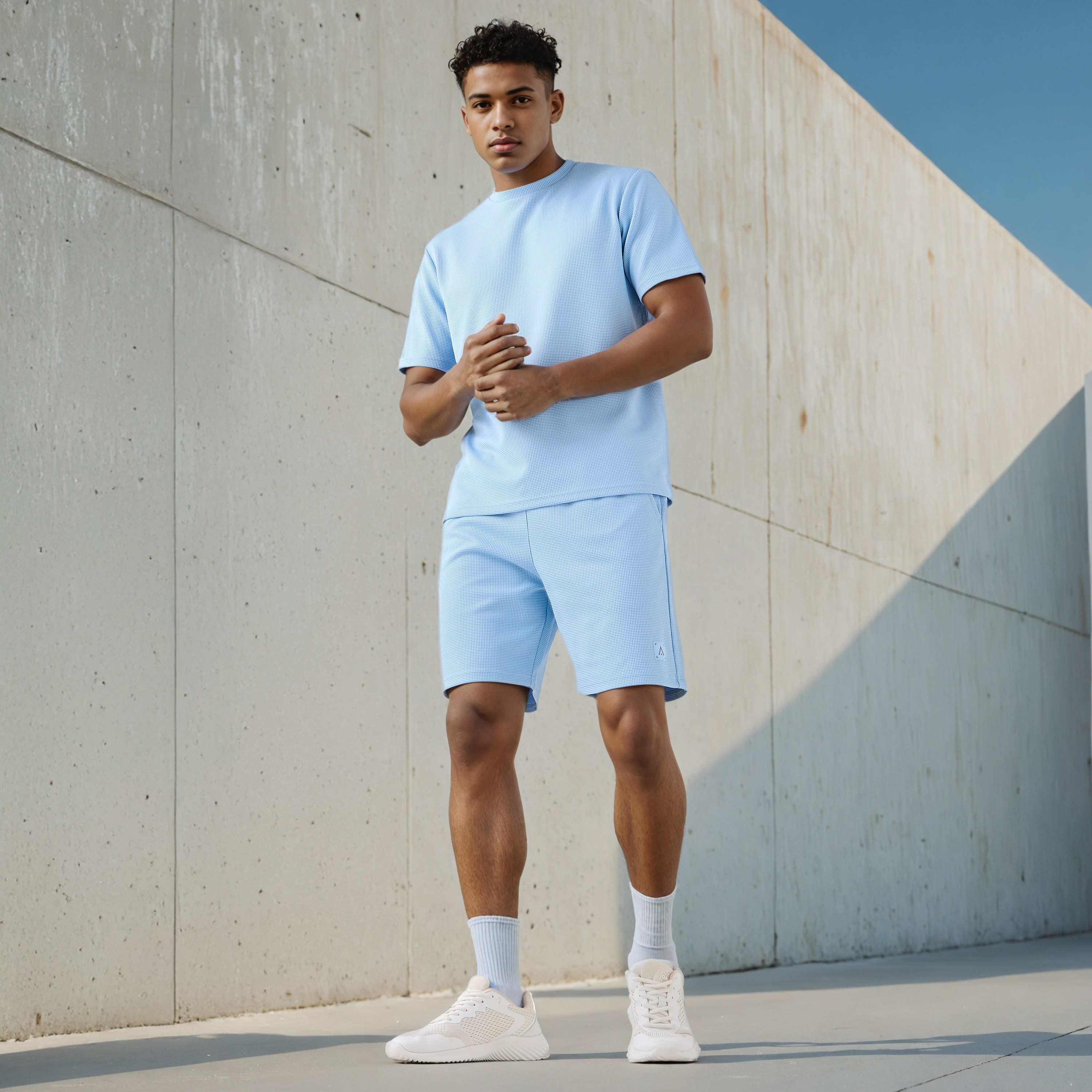 تيشيرت بنمط وافل بارز الملمس-men-clothing-sportswearandactivewear-tshirtsandpolos-image-2