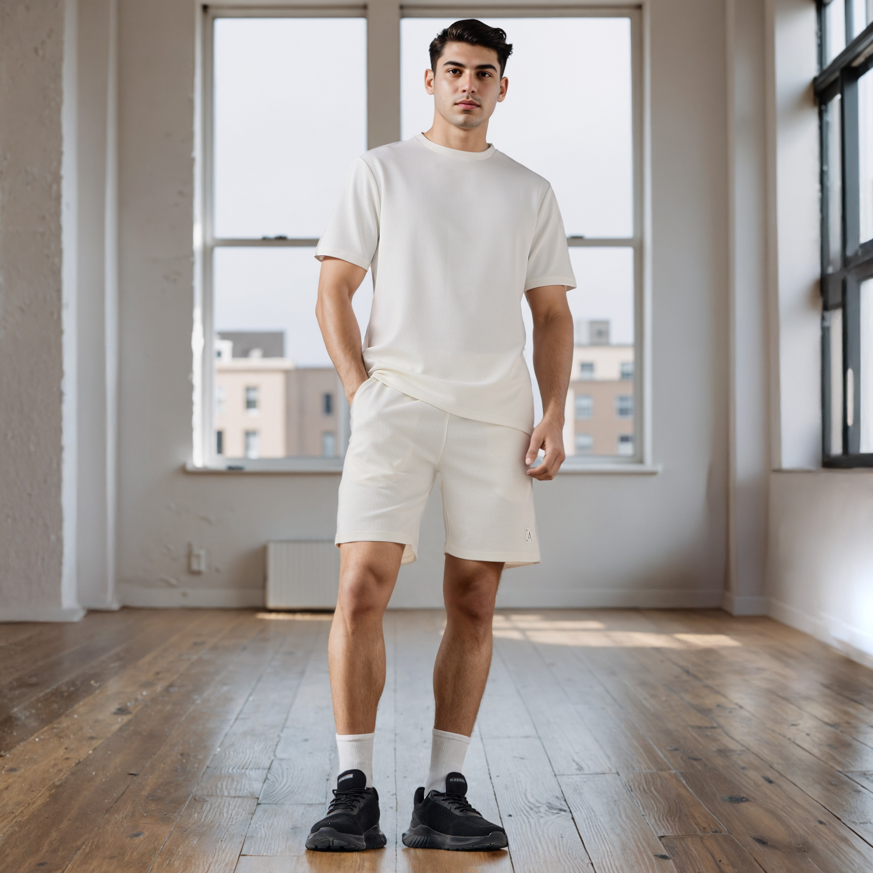 تيشيرت بنمط وافل بارز الملمس-men-clothing-sportswearandactivewear-tshirtsandpolos-image-2