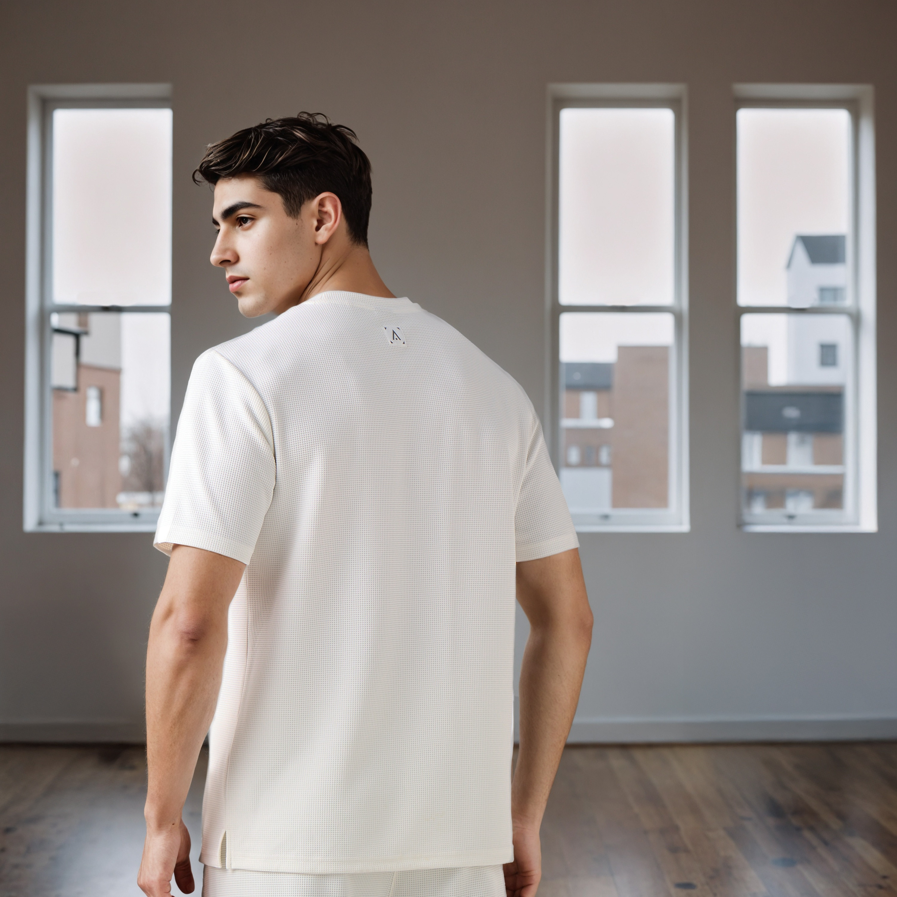 تيشيرت بنمط وافل بارز الملمس-men-clothing-sportswearandactivewear-tshirtsandpolos-image-3