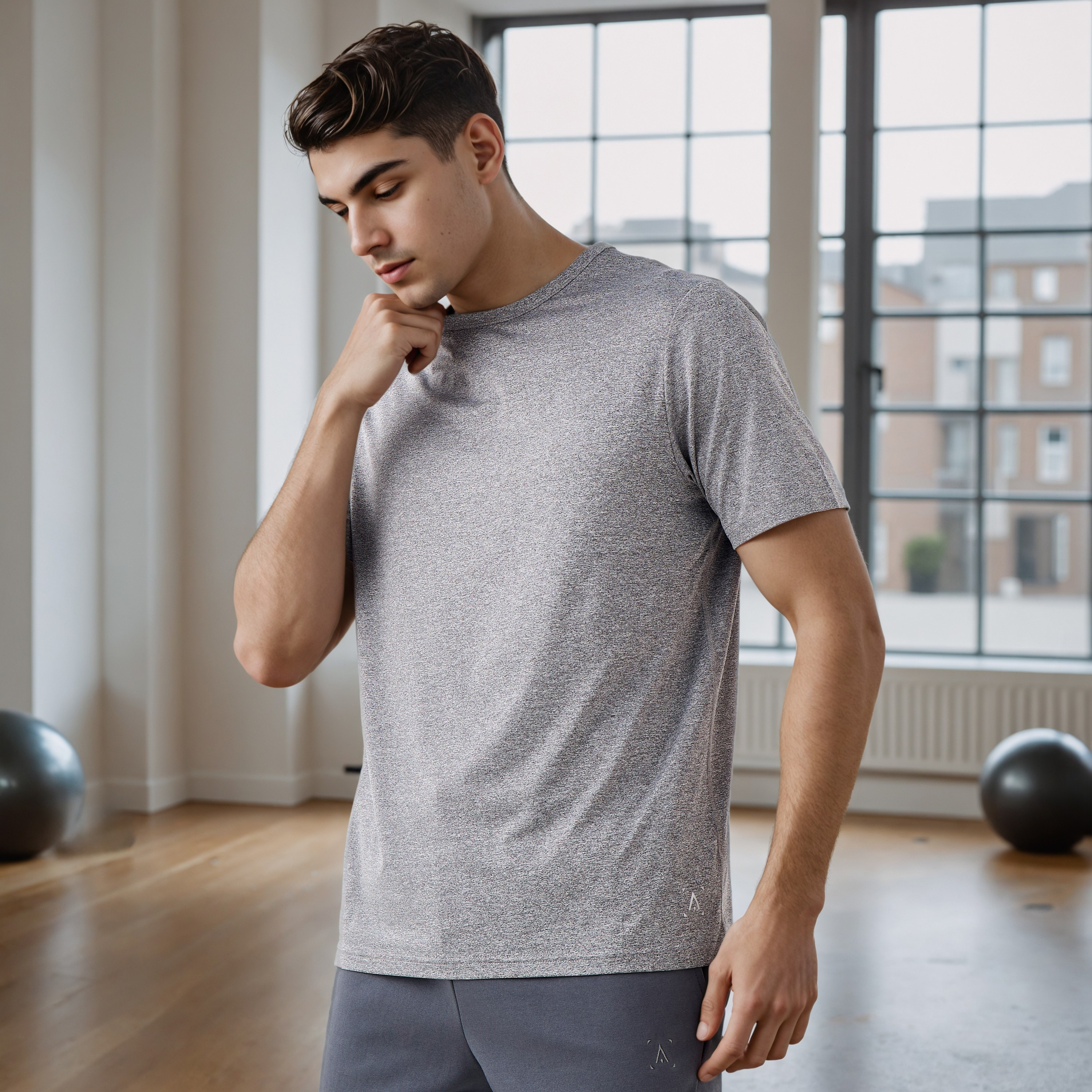 Crew Neck T-shirt with Short Sleeves-men-clothing-tshirtsandpolos-tshirts-image-1
