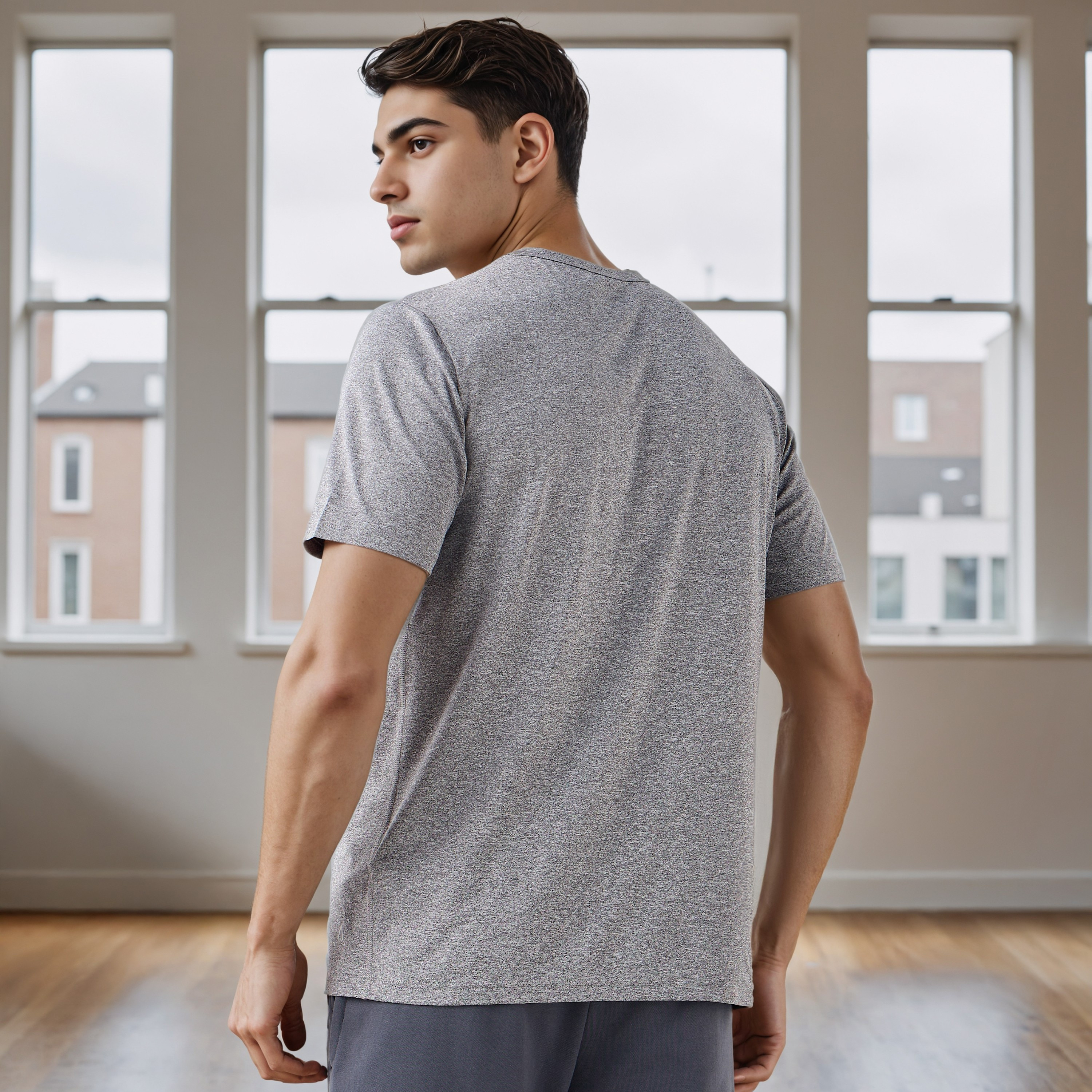 Crew Neck T-shirt with Short Sleeves-men-clothing-tshirtsandpolos-tshirts-image-3
