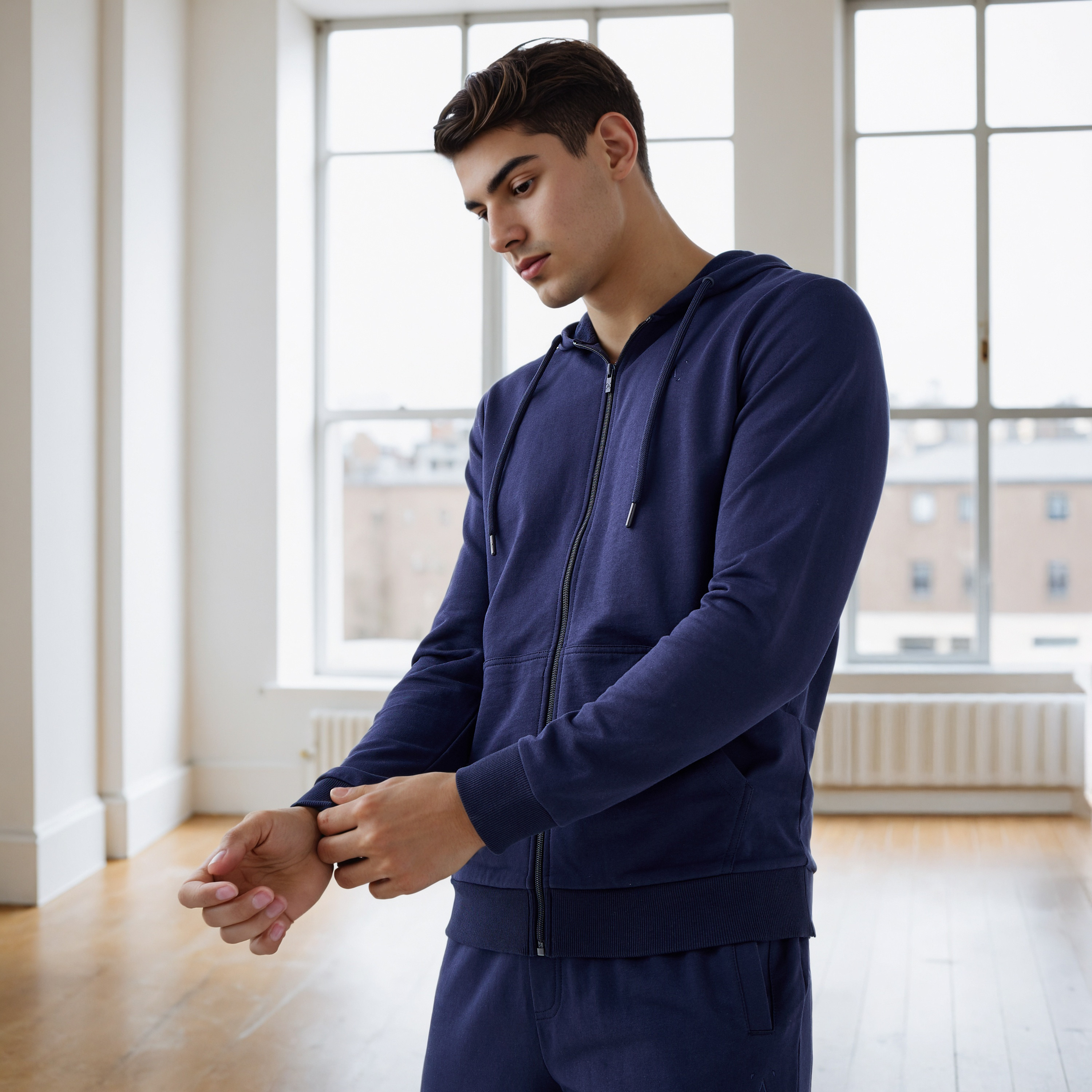 Zip Through Hoodie with Kangaroo Pockets-men-winterwear-hoodiesandsweatshirts-image-1