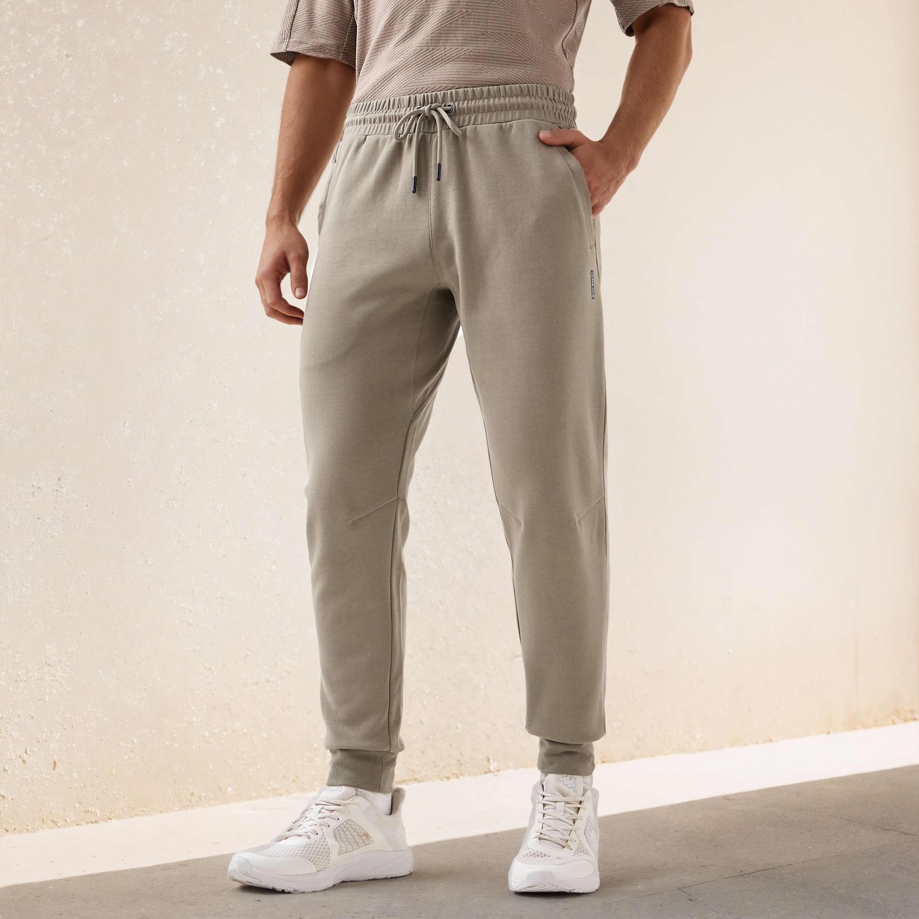Textured Regular Fit Joggers with Pockets-men-clothing-sportswearandactivewear-bottoms-joggers-image-1