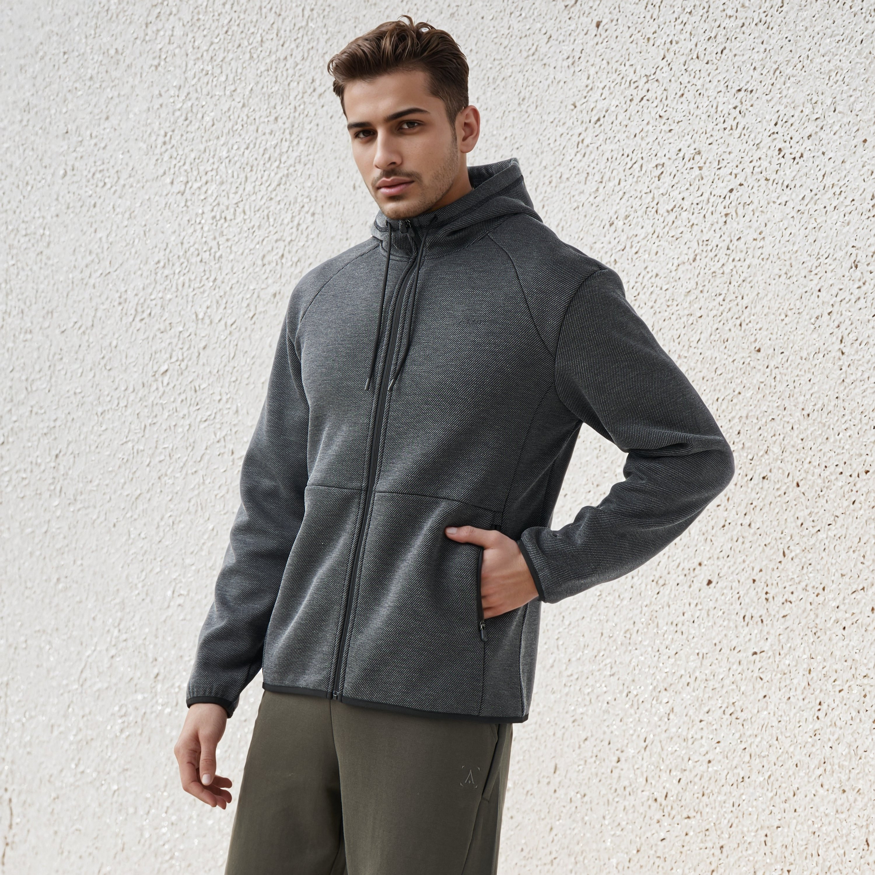 Men Regular Fit Textured Hooded Jacket-men-clothing-jacketsandblazers-jackets-image-1
