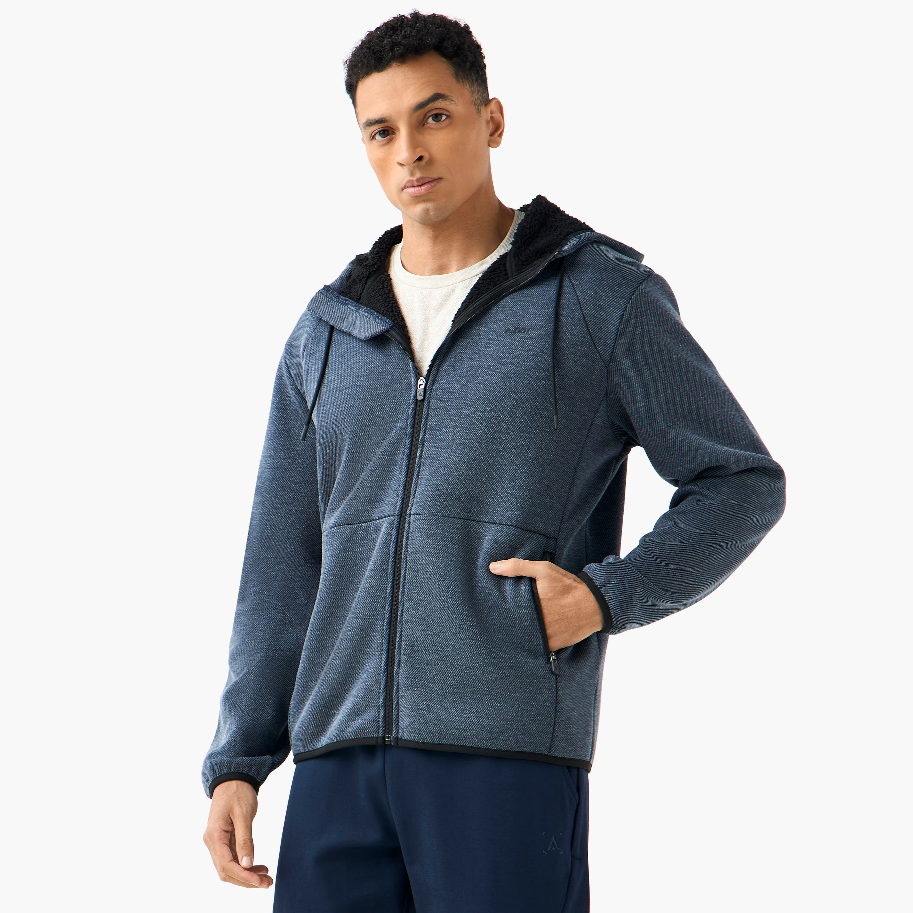 Men Regular Fit Textured Hooded Jacket-men-clothing-jacketsandblazers-jackets-image-1