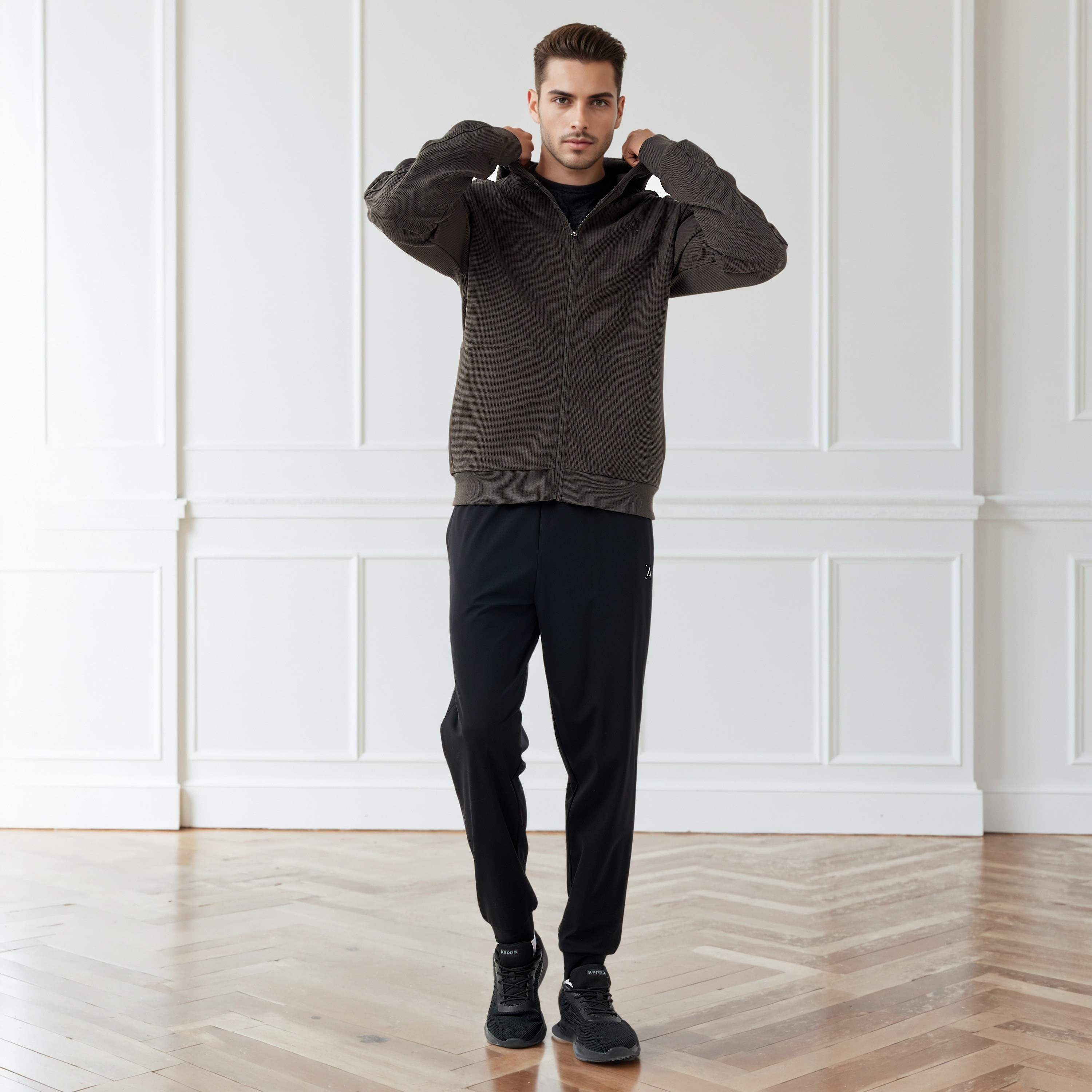 هودي وافل بارز الملمس وسحاب كامل-men-winterwear-hoodiesandsweatshirts-image-2
