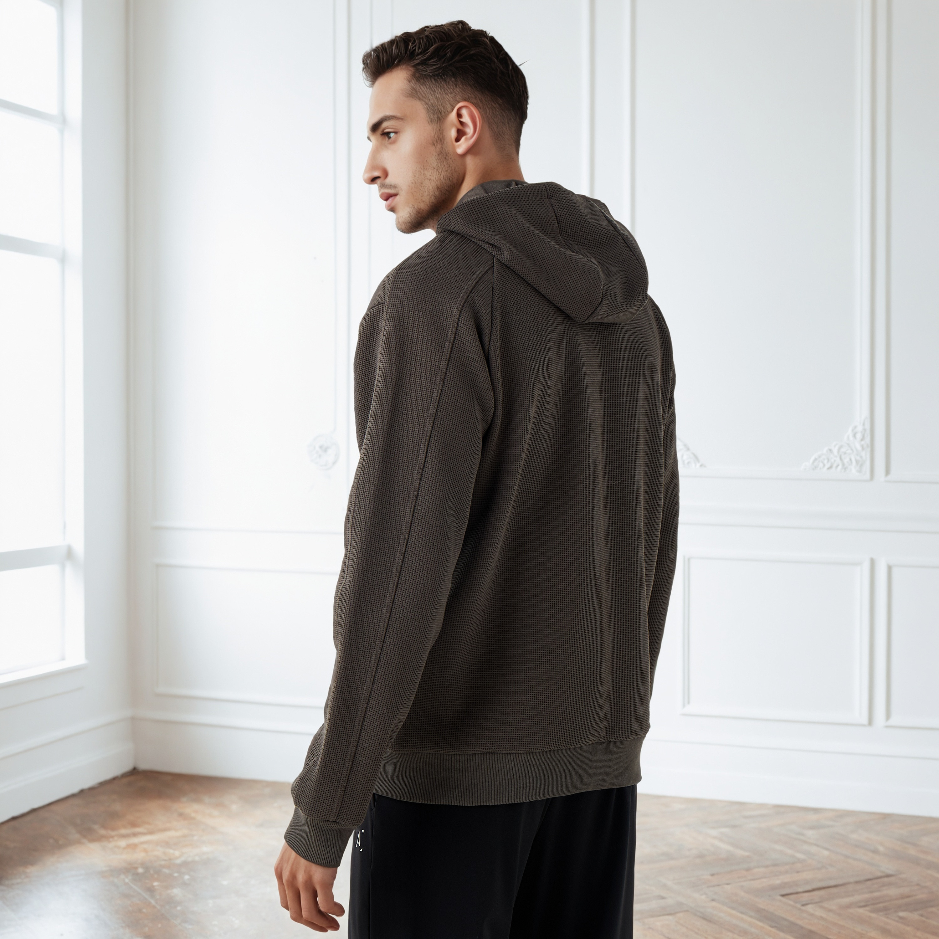 هودي وافل بارز الملمس وسحاب كامل-men-winterwear-hoodiesandsweatshirts-image-3