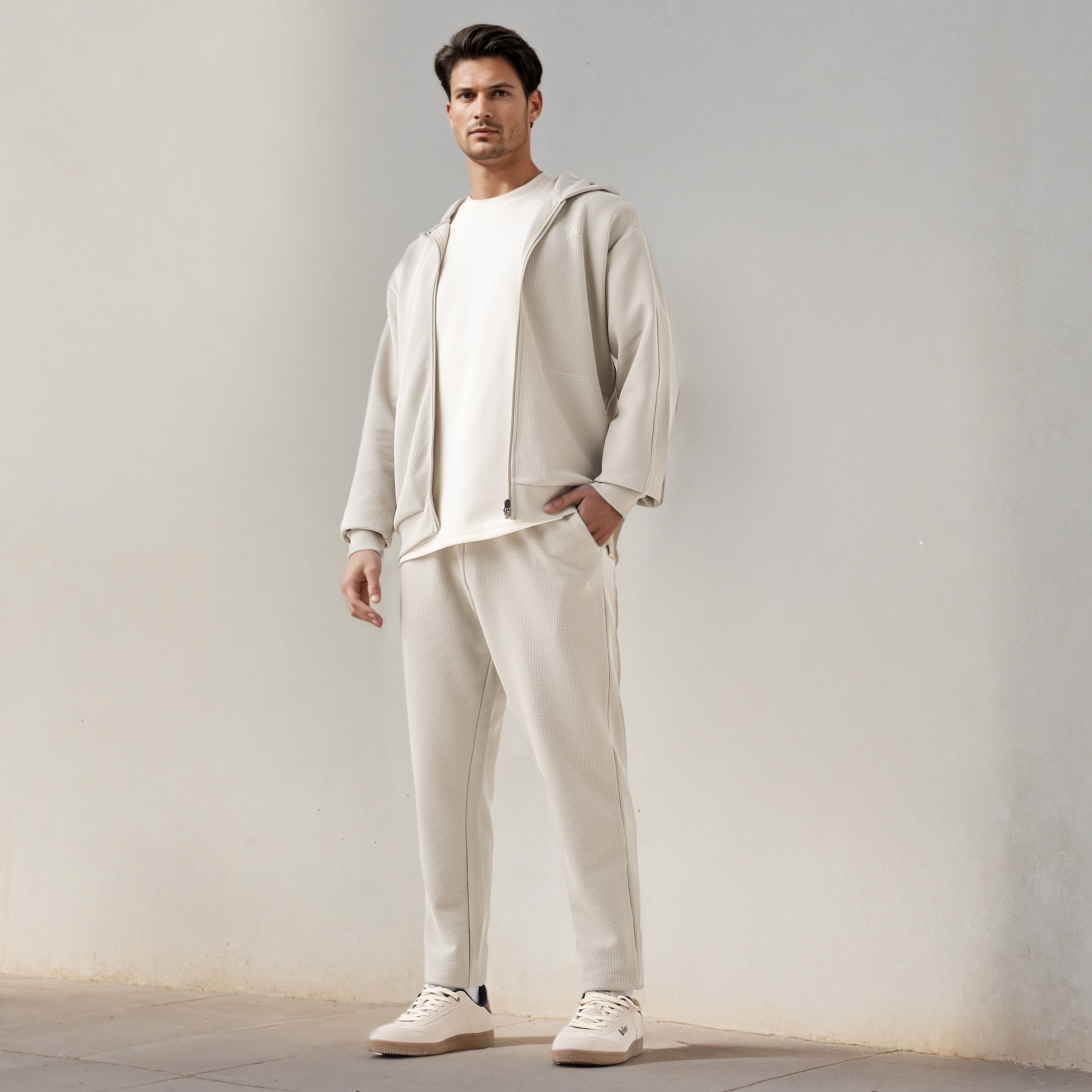 هودي وافل بارز الملمس وسحاب كامل-men-winterwear-hoodiesandsweatshirts-image-3