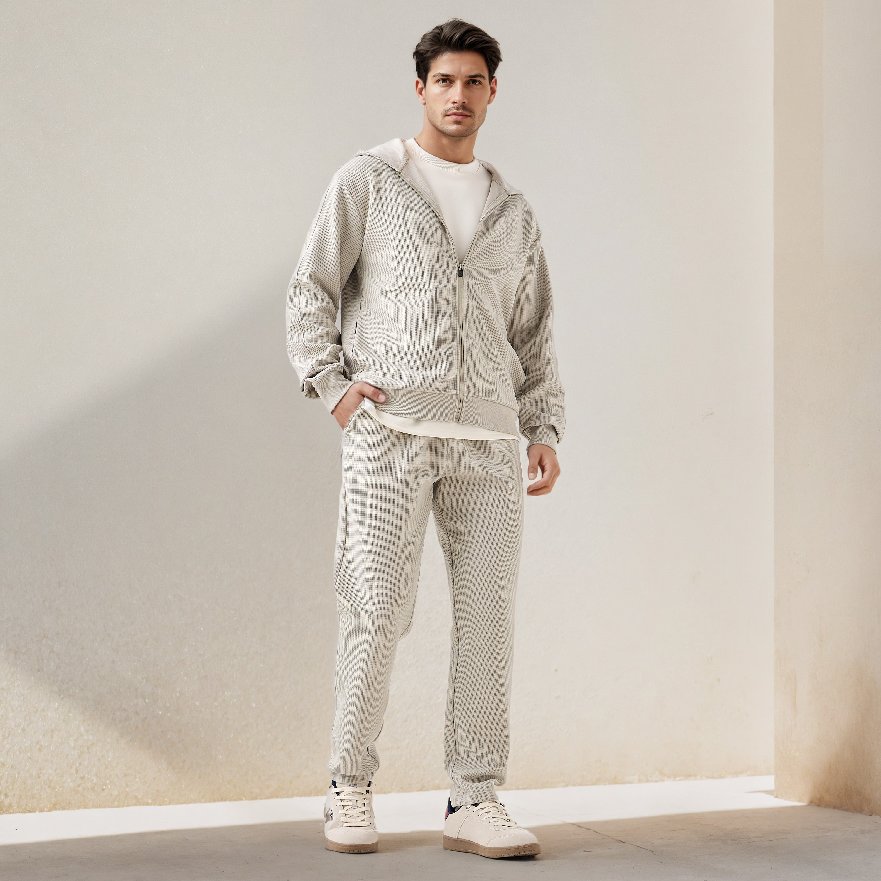 هودي وافل بارز الملمس وسحاب كامل-men-winterwear-hoodiesandsweatshirts-image-4