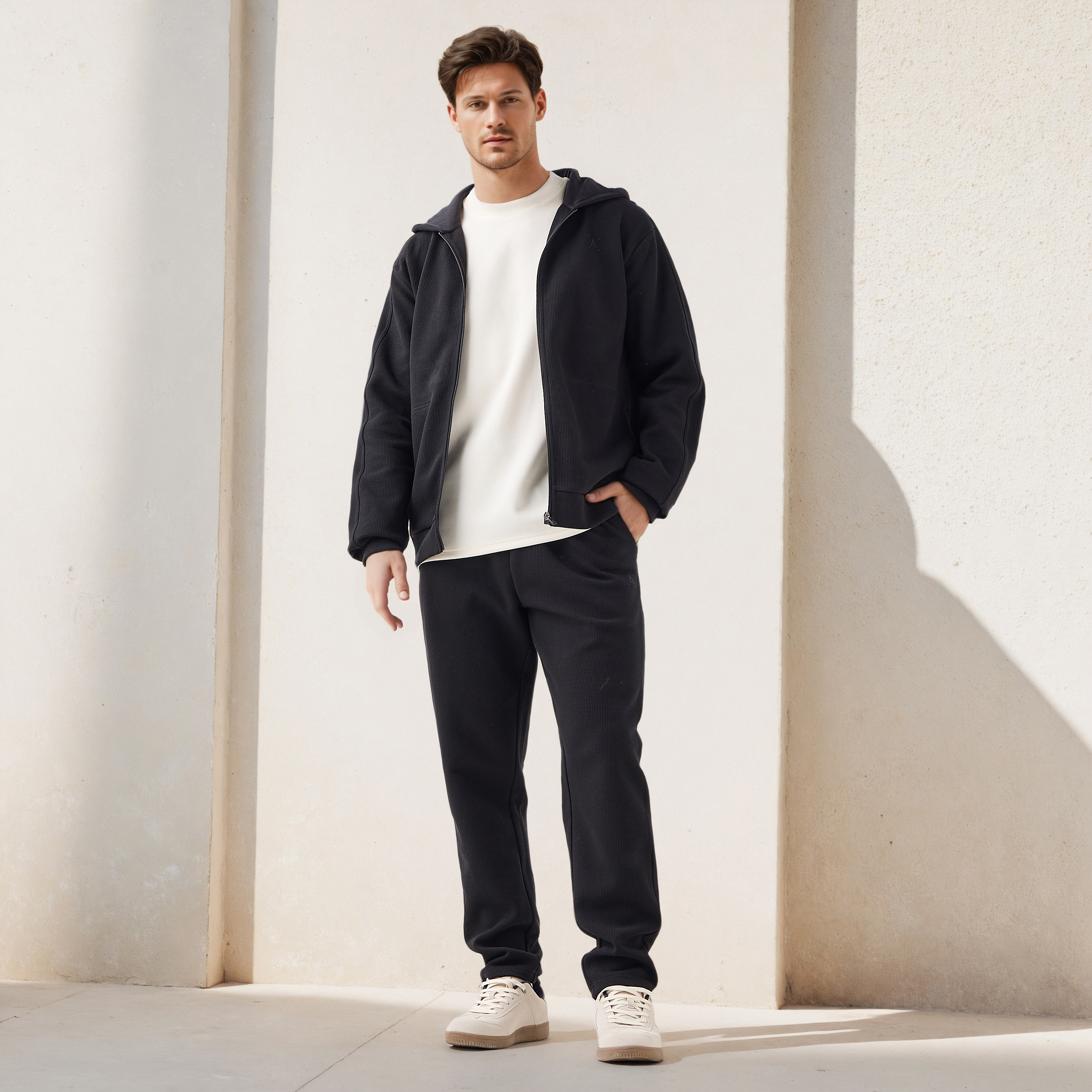 Textured Regular Fit Joggers-men-clothing-sportswearandactivewear-bottoms-joggers-image-2