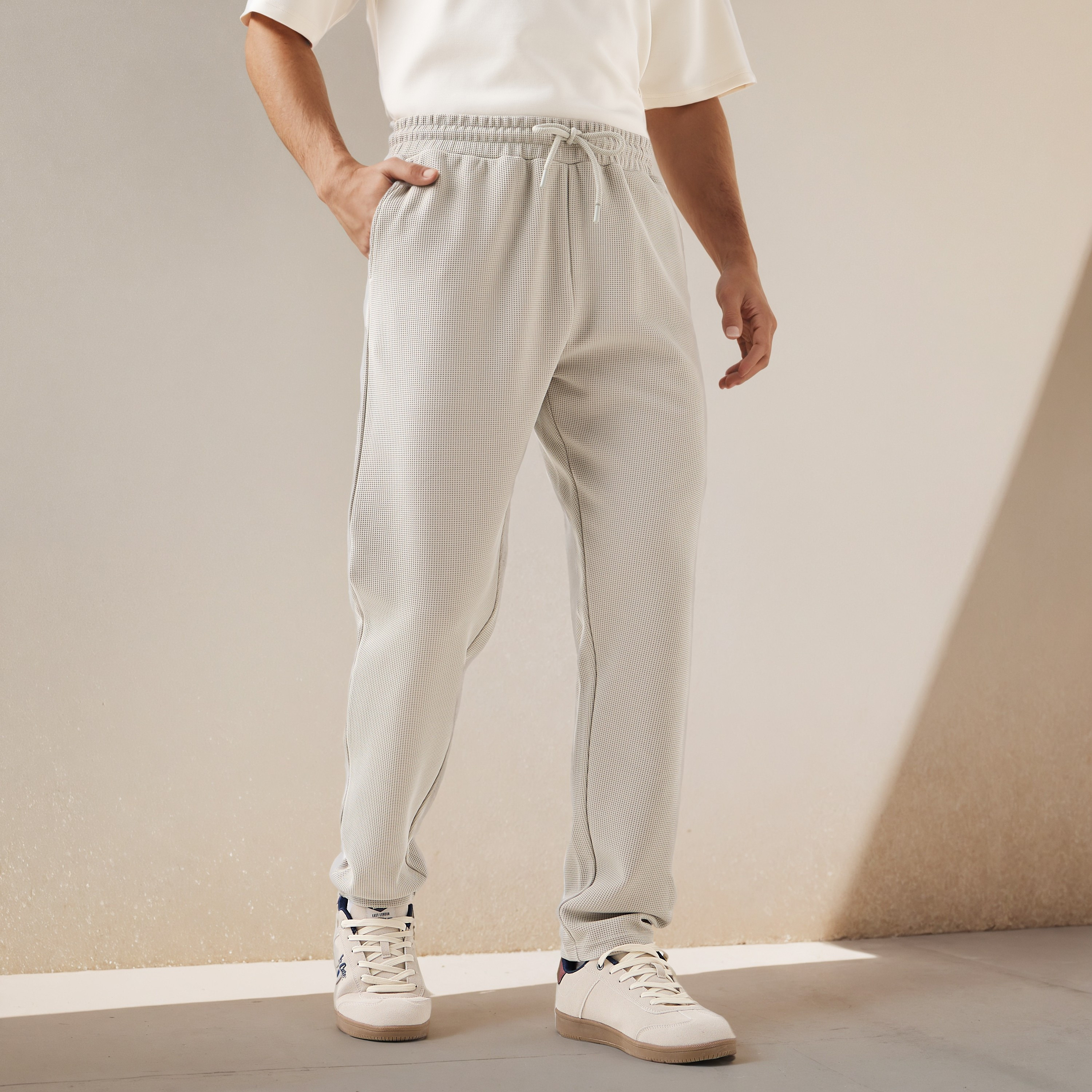 Textured Regular Fit Joggers-men-clothing-sportswearandactivewear-bottoms-joggers-image-2
