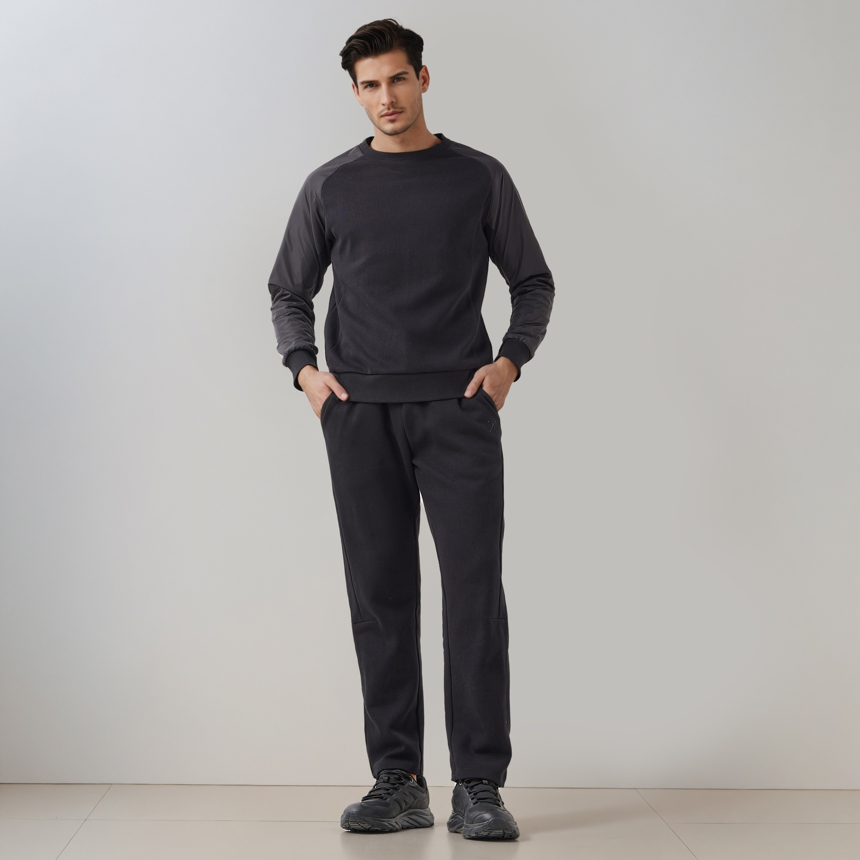 Men Regular Fit Joggers with Drawstring Waist-men-clothing-sportswearandactivewear-bottoms-joggers-image-2
