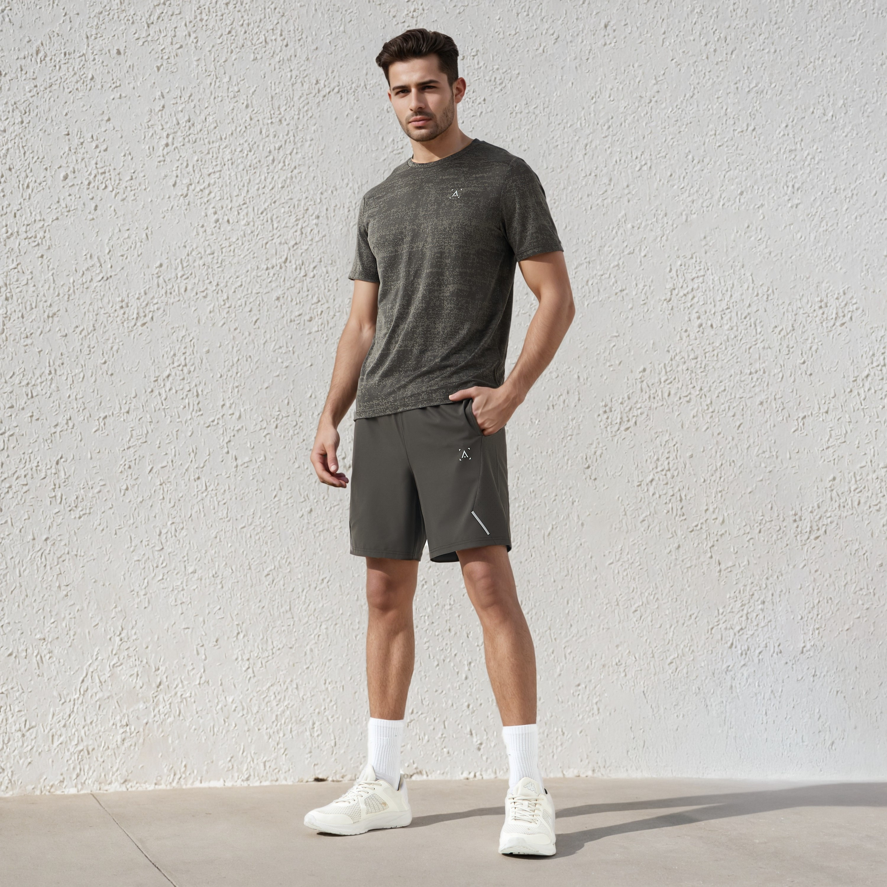 Panel Detail Performance Shorts with Drawstring Waist-men-clothing-bottoms-shorts-image-2