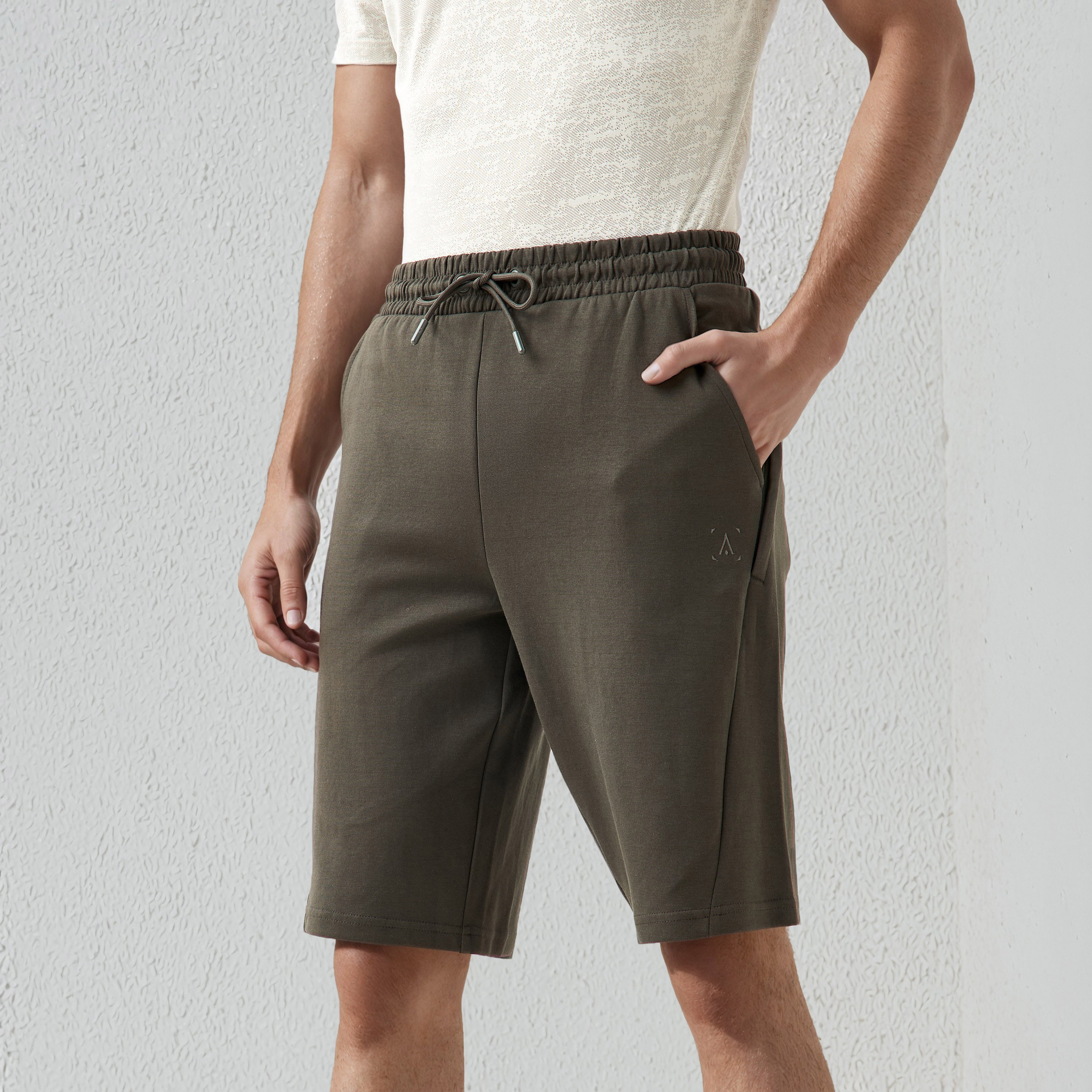 Panel Detail Performance Shorts with Drawstring Waist-men-clothing-bottoms-shorts-image-1