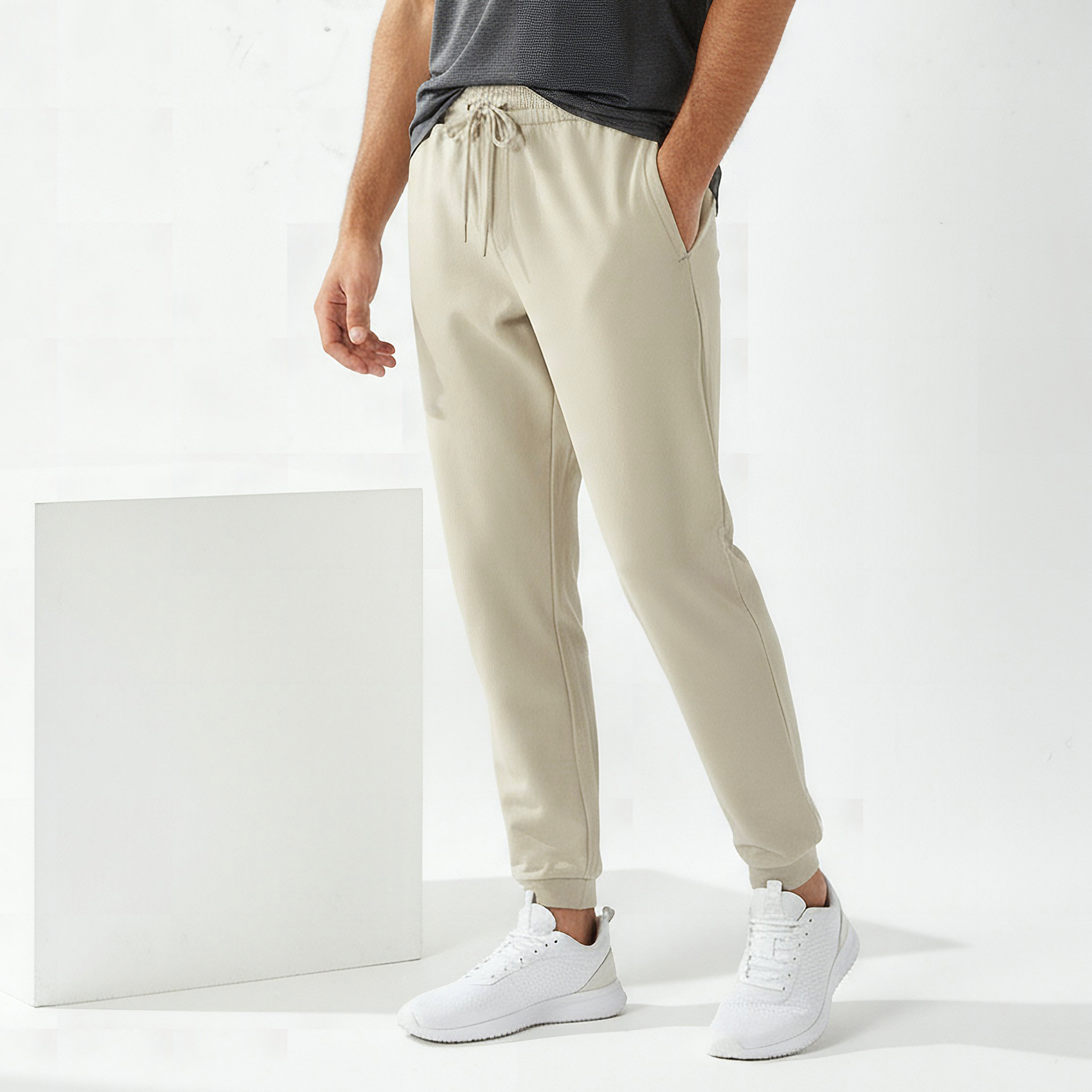 Men Regular Fit Joggers with Drawstring Waist-men-clothing-sportswearandactivewear-bottoms-joggers-image-2
