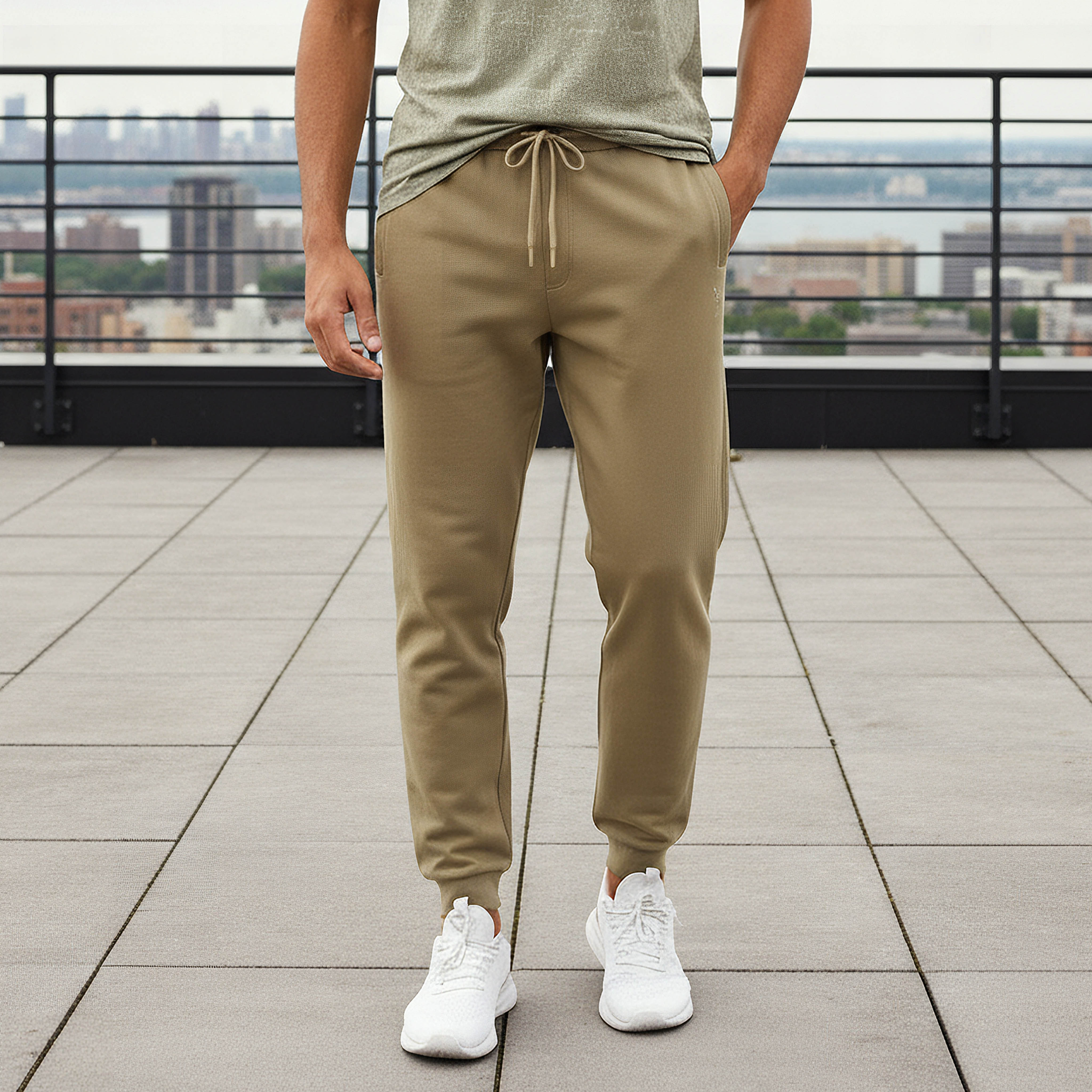Men Regular Fit Joggers with Drawstring Waist-men-clothing-sportswearandactivewear-bottoms-joggers-image-1