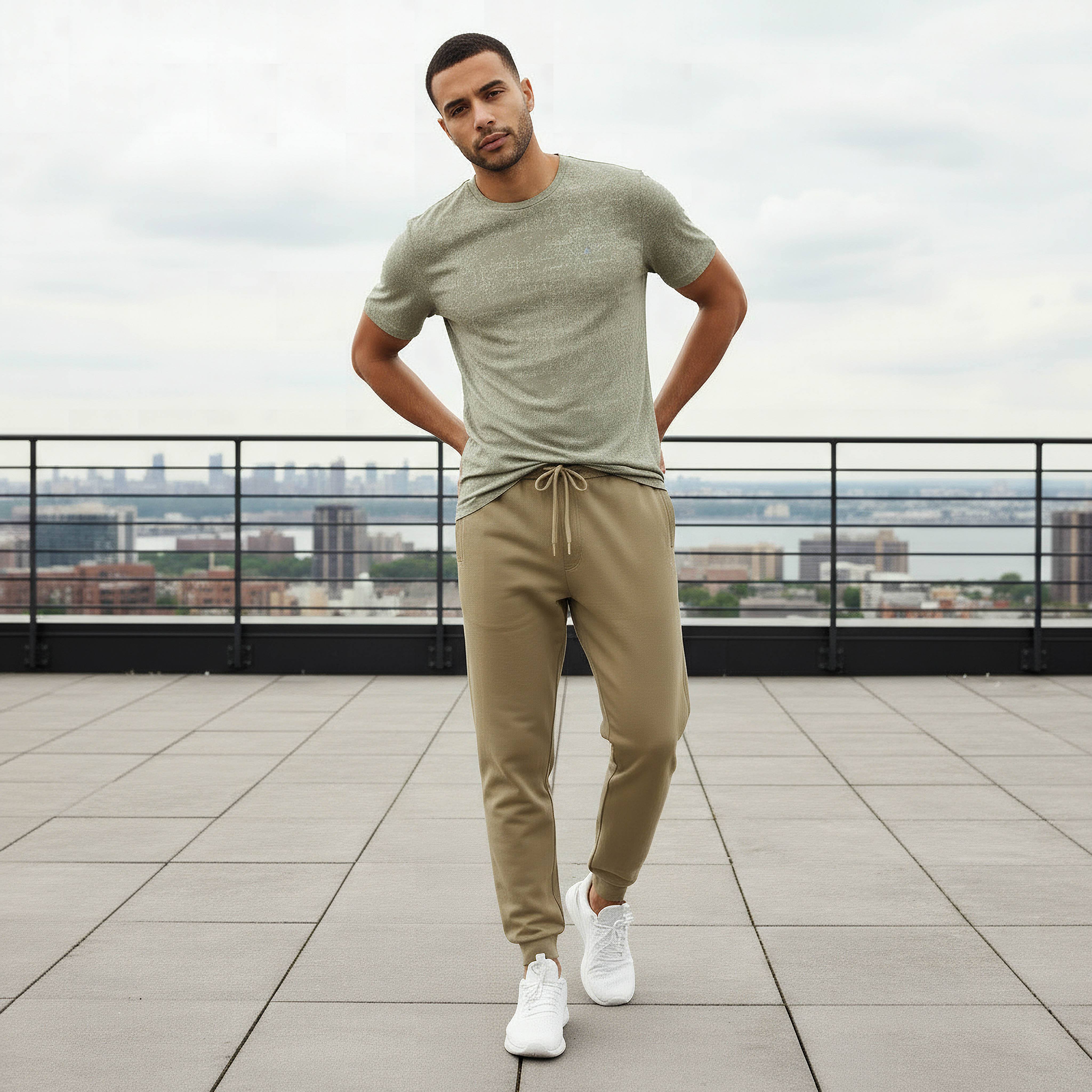 Men Regular Fit Joggers with Drawstring Waist-men-clothing-sportswearandactivewear-bottoms-joggers-image-2