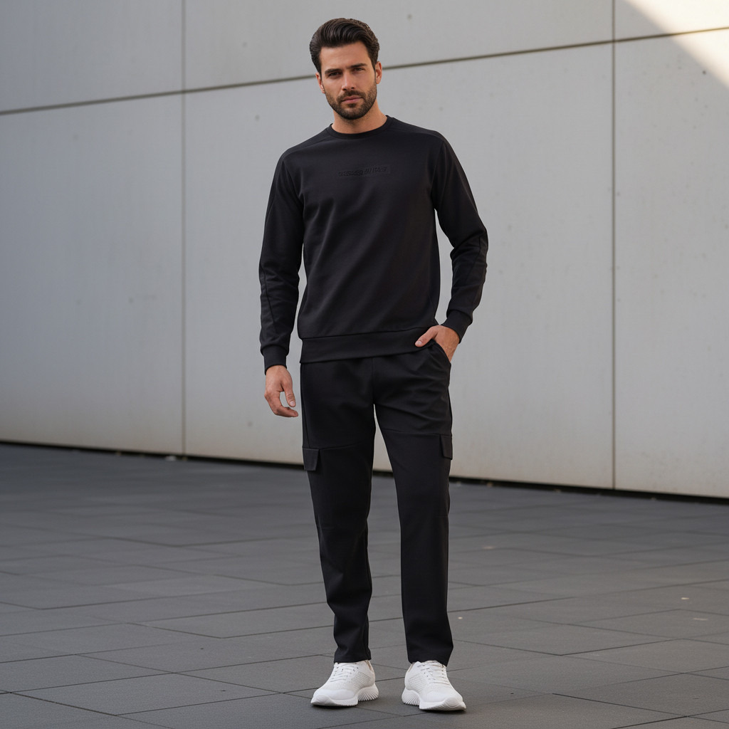 Men Regular Fit Cargo Joggers with Pockets-men-clothing-sportswearandactivewear-bottoms-joggers-image-2